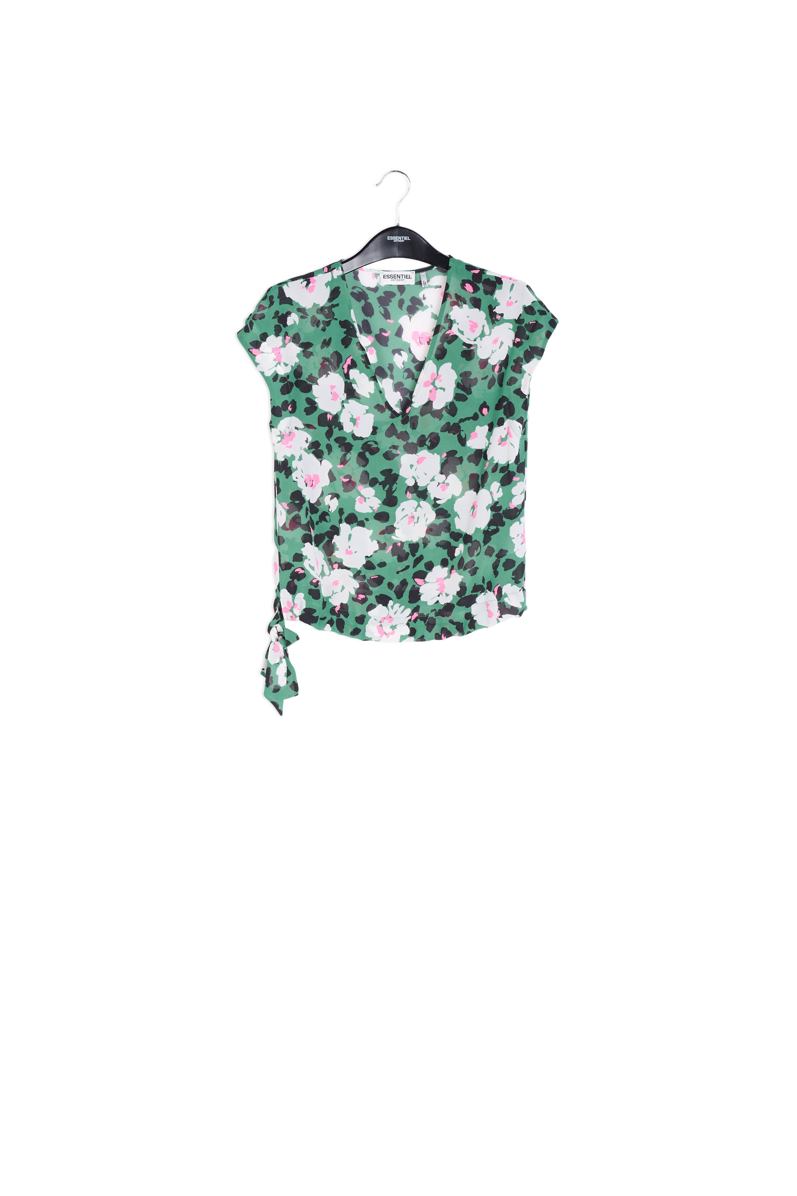 Green floral-print top RE—SSENTIEL | Essentiel second hand