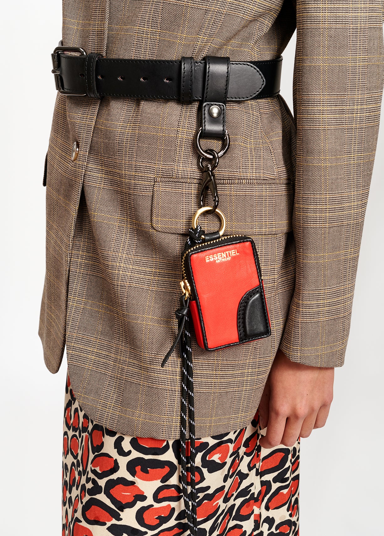 Veste blazer beige droit à carreaux RE—SSENTIEL | Essentiel second hand