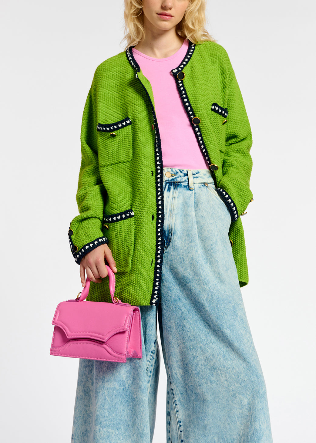 Cardigan vert en laine et coton RE—SSENTIEL | Essentiel second hand