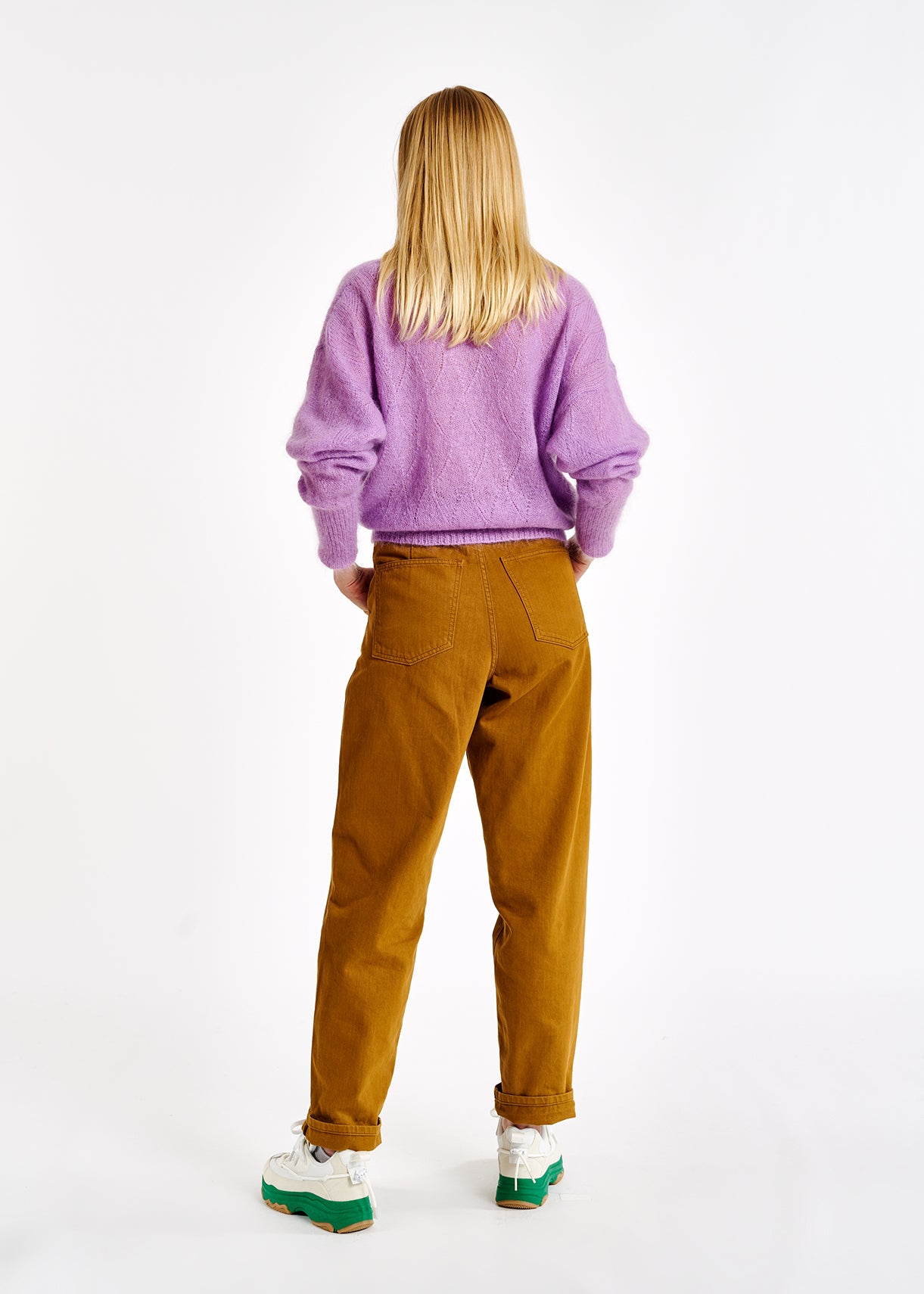 Lilac ajour-knitted mohair sweater RE—SSENTIEL | Essentiel second hand