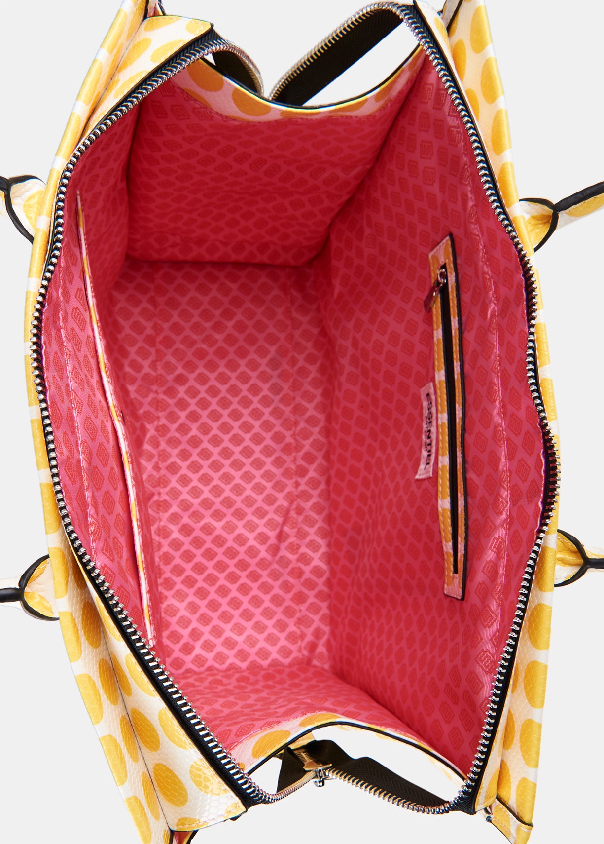 Large white and yellow dotted shopper bag RE—SSENTIEL | Essentiel second hand