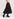 Black and khaki green brocade-print tulle midi skirt Faume - seconde main