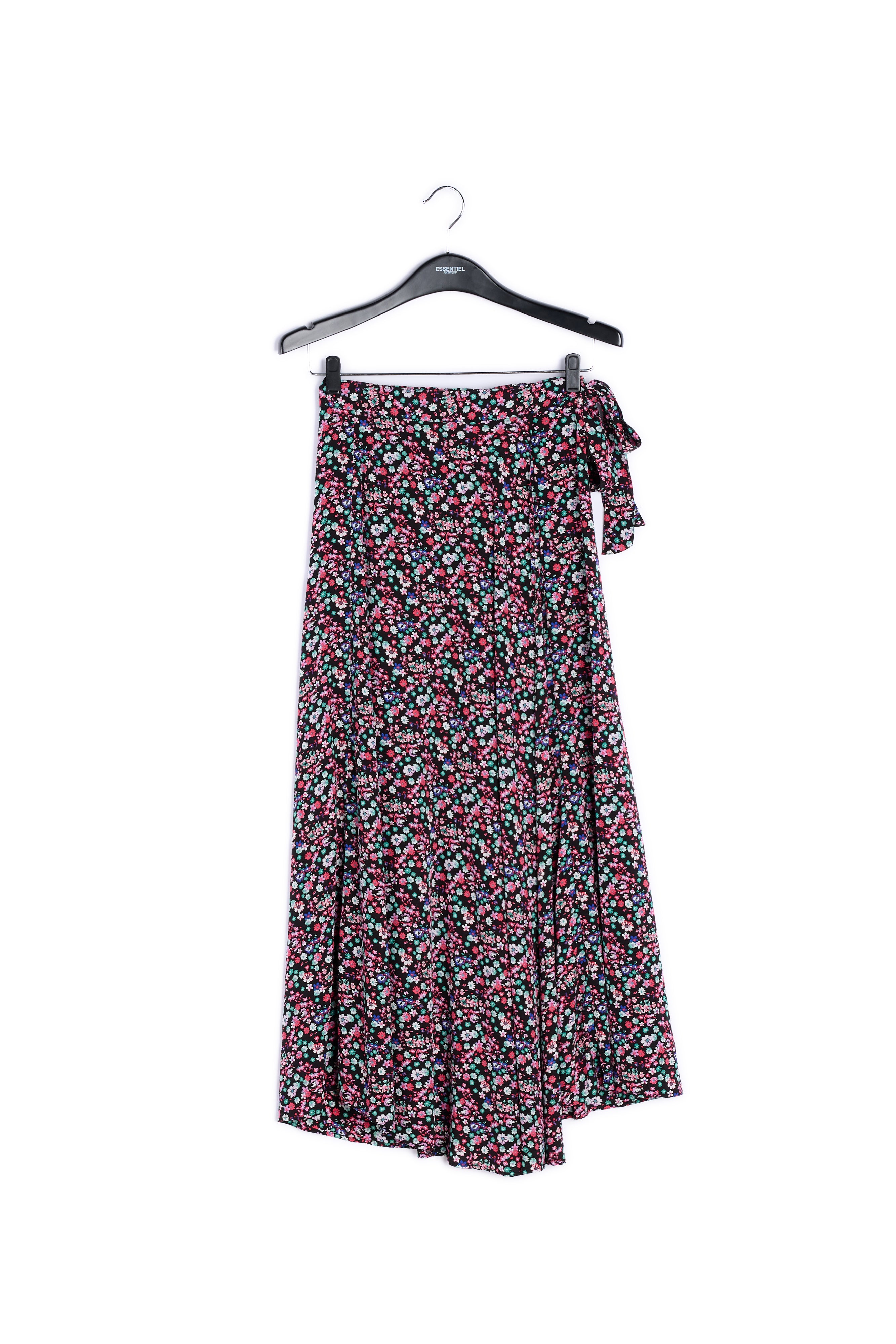 Jupe maxi noire cache-cœur à imprimé floral RE—SSENTIEL | Essentiel second hand