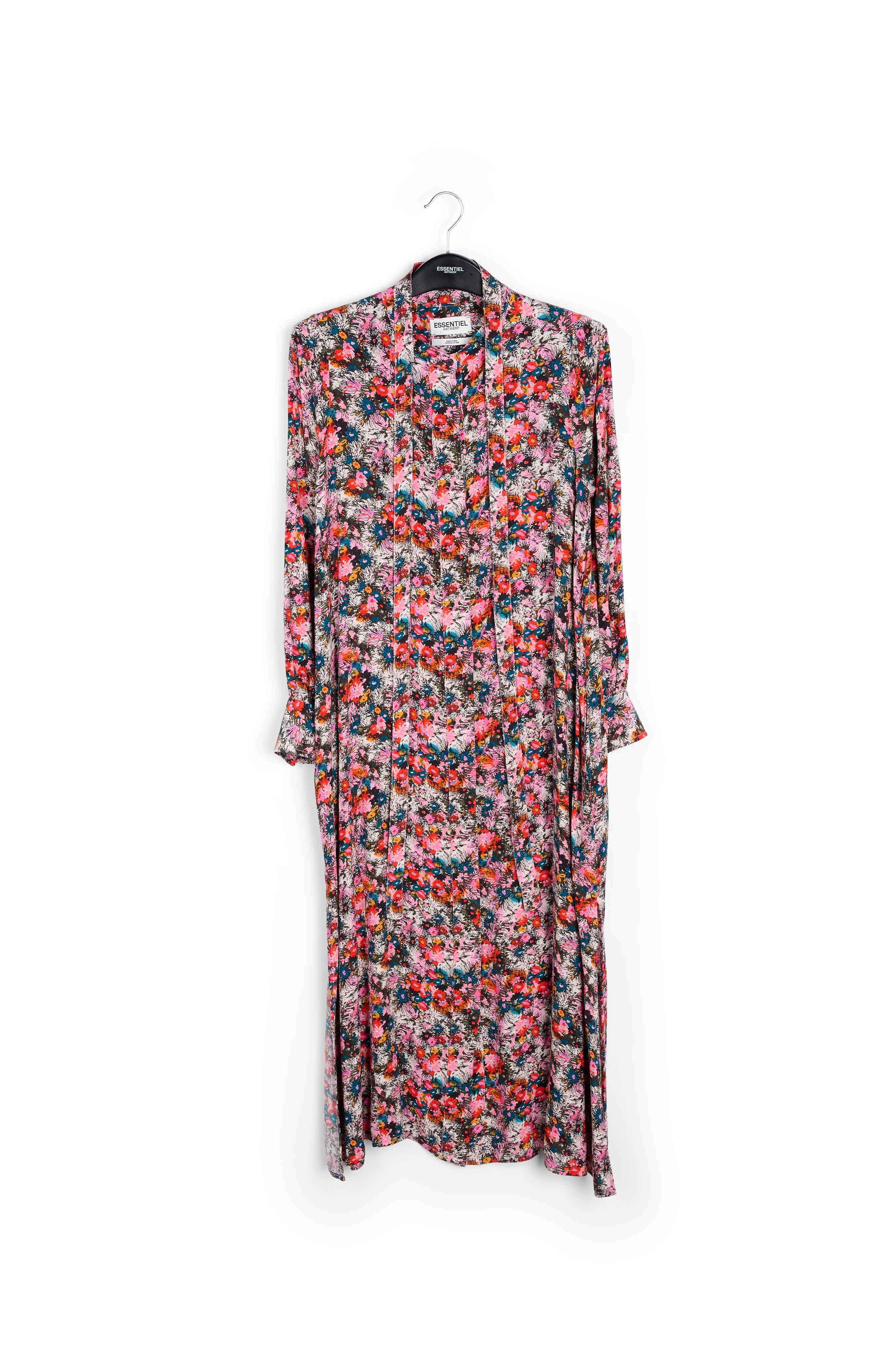 Pink floral print a-line shirt dress RE—SSENTIEL | Essentiel second hand