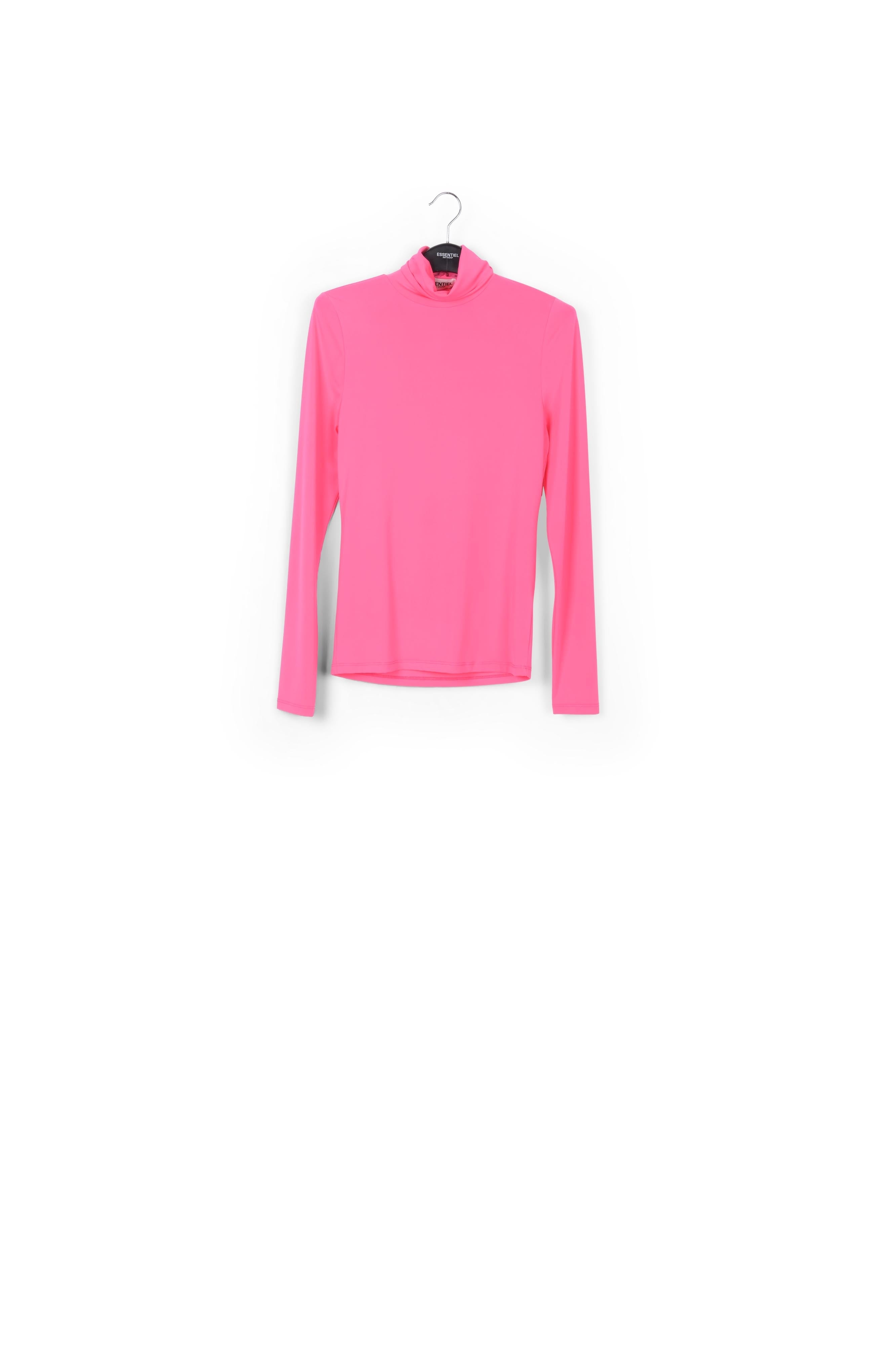 Neon pink slim-fit turtleneck top RE—SSENTIEL | Essentiel second hand