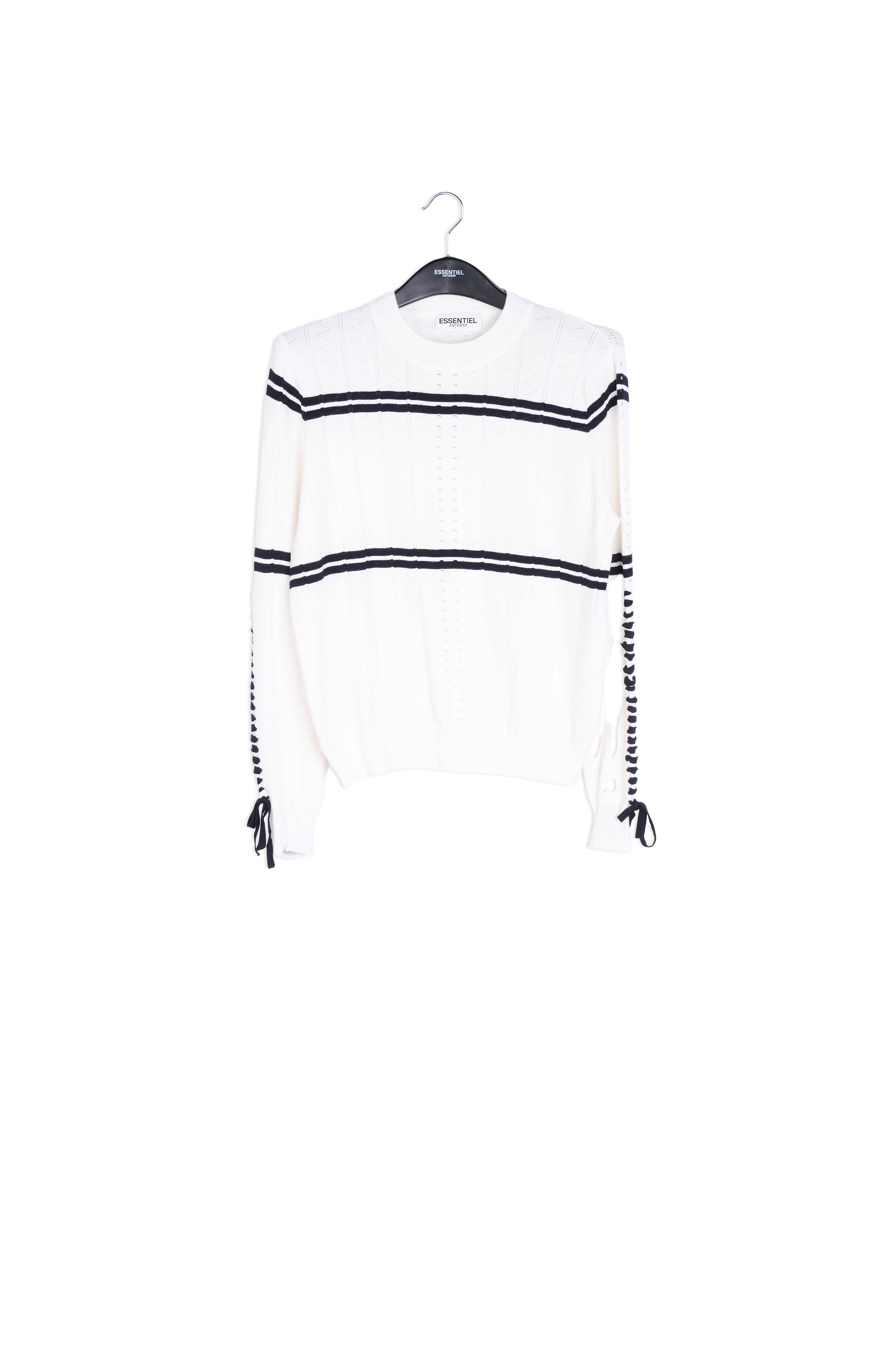 Off-white sweater with laces RE—SSENTIEL | Essentiel second hand