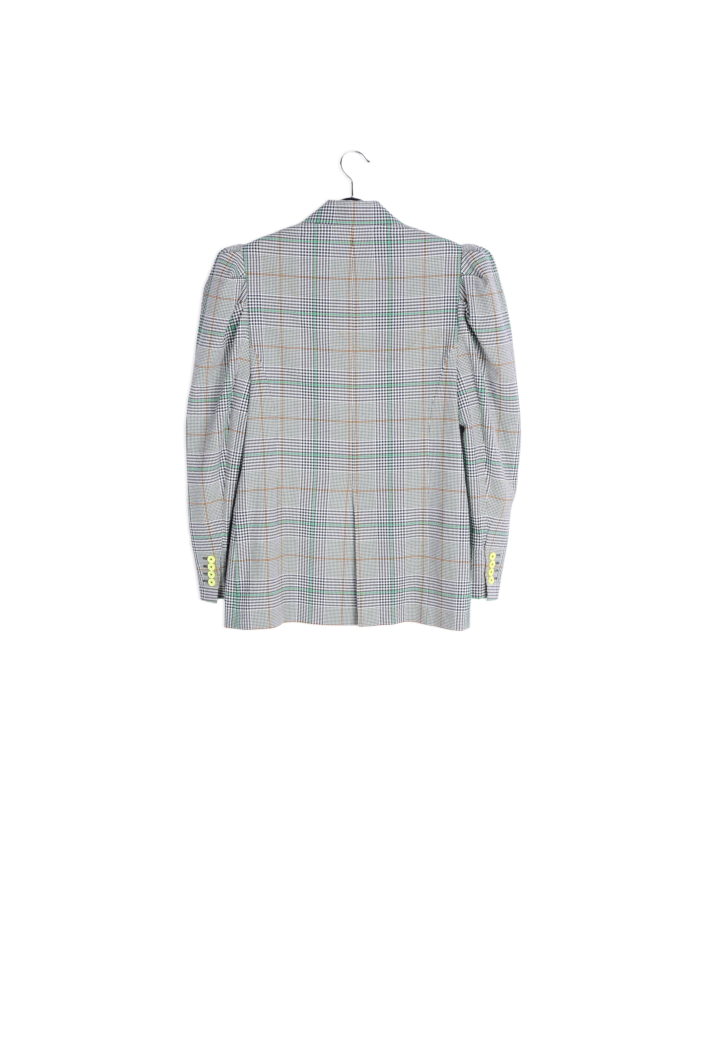 Off-white plaid double-breasted blazer RE—SSENTIEL | Essentiel second hand