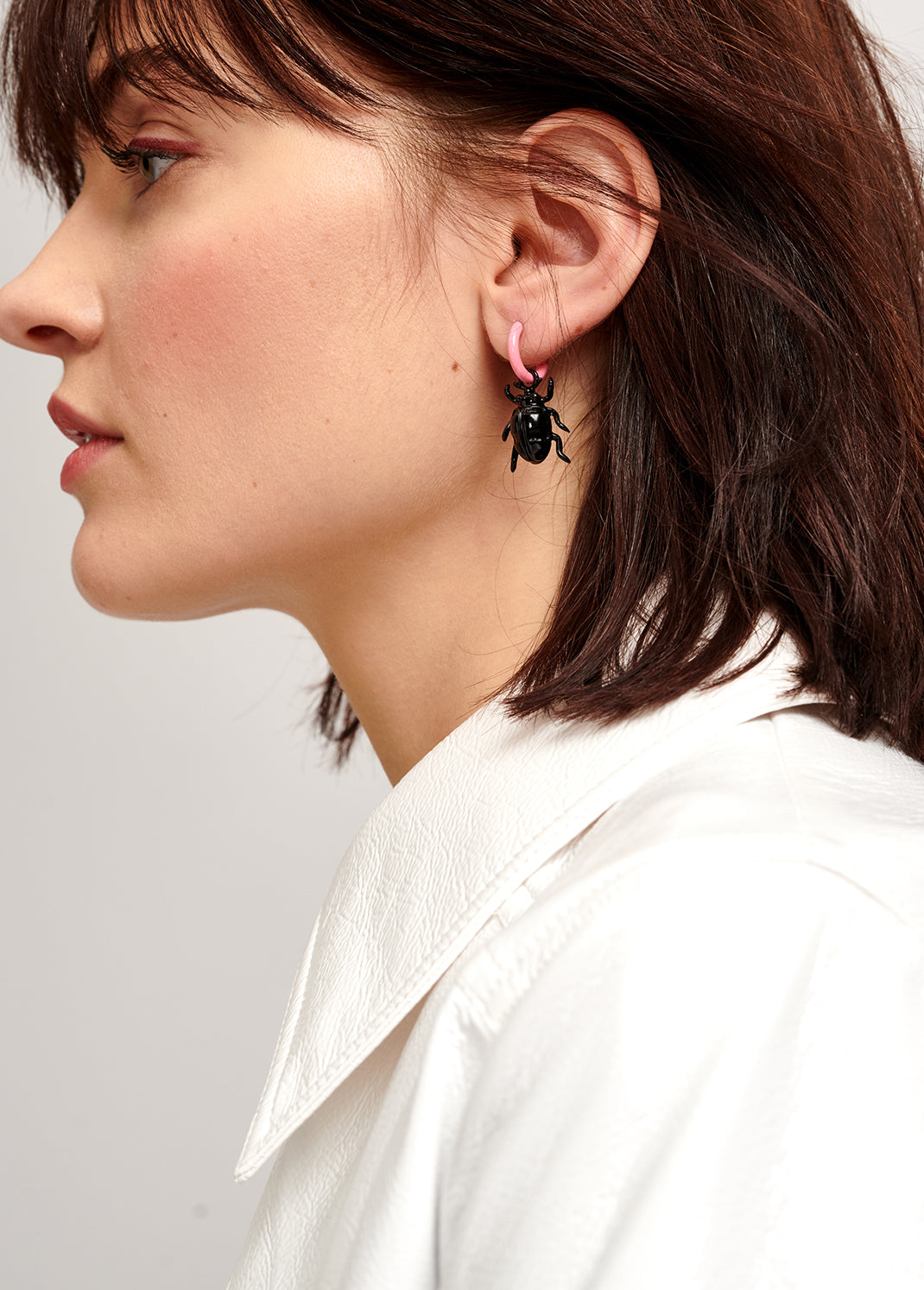 Off-white faux patent-leather trench coat RE—SSENTIEL | Essentiel second hand