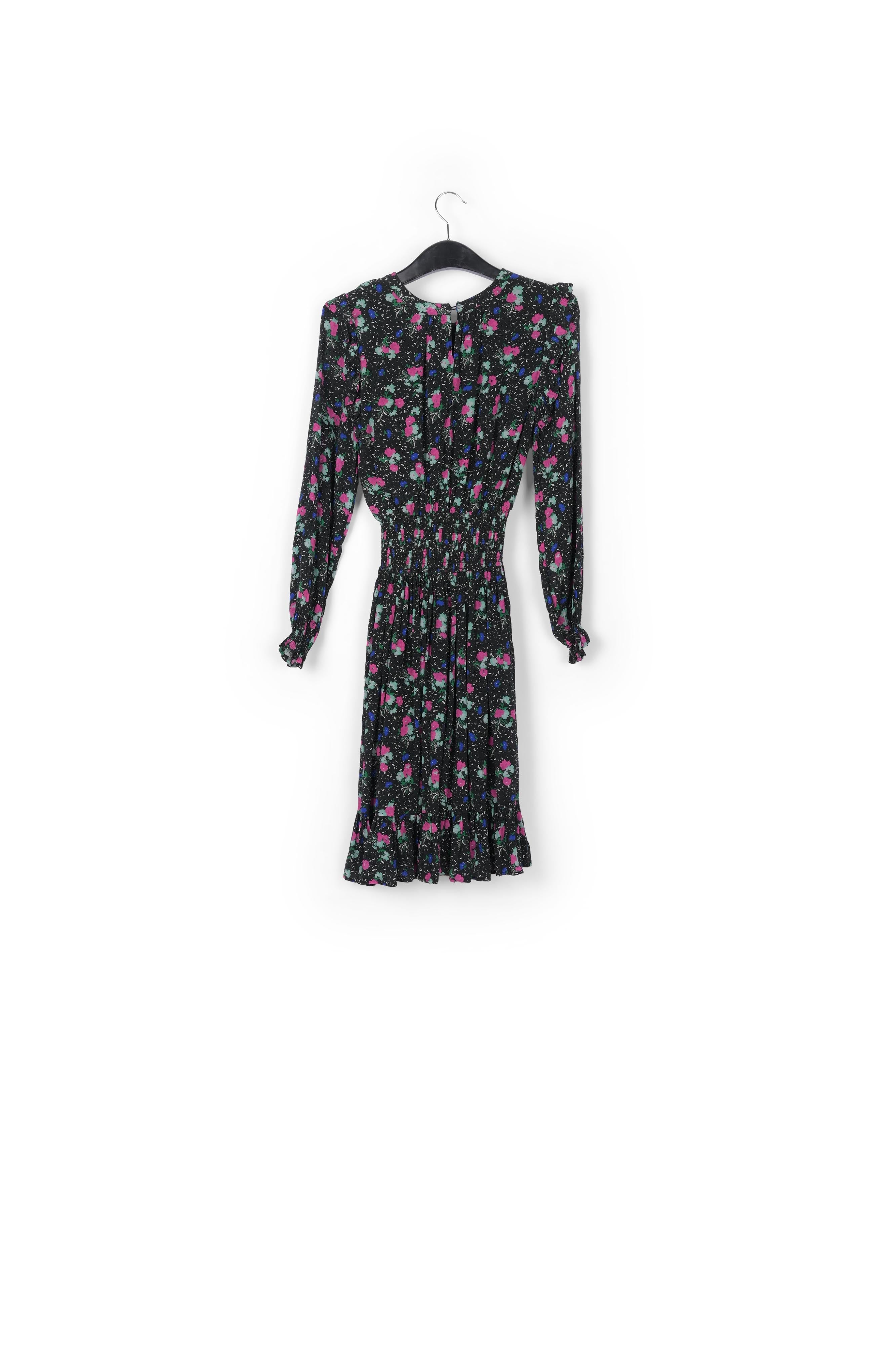 Black floral-print midi dress RE—SSENTIEL | Essentiel second hand