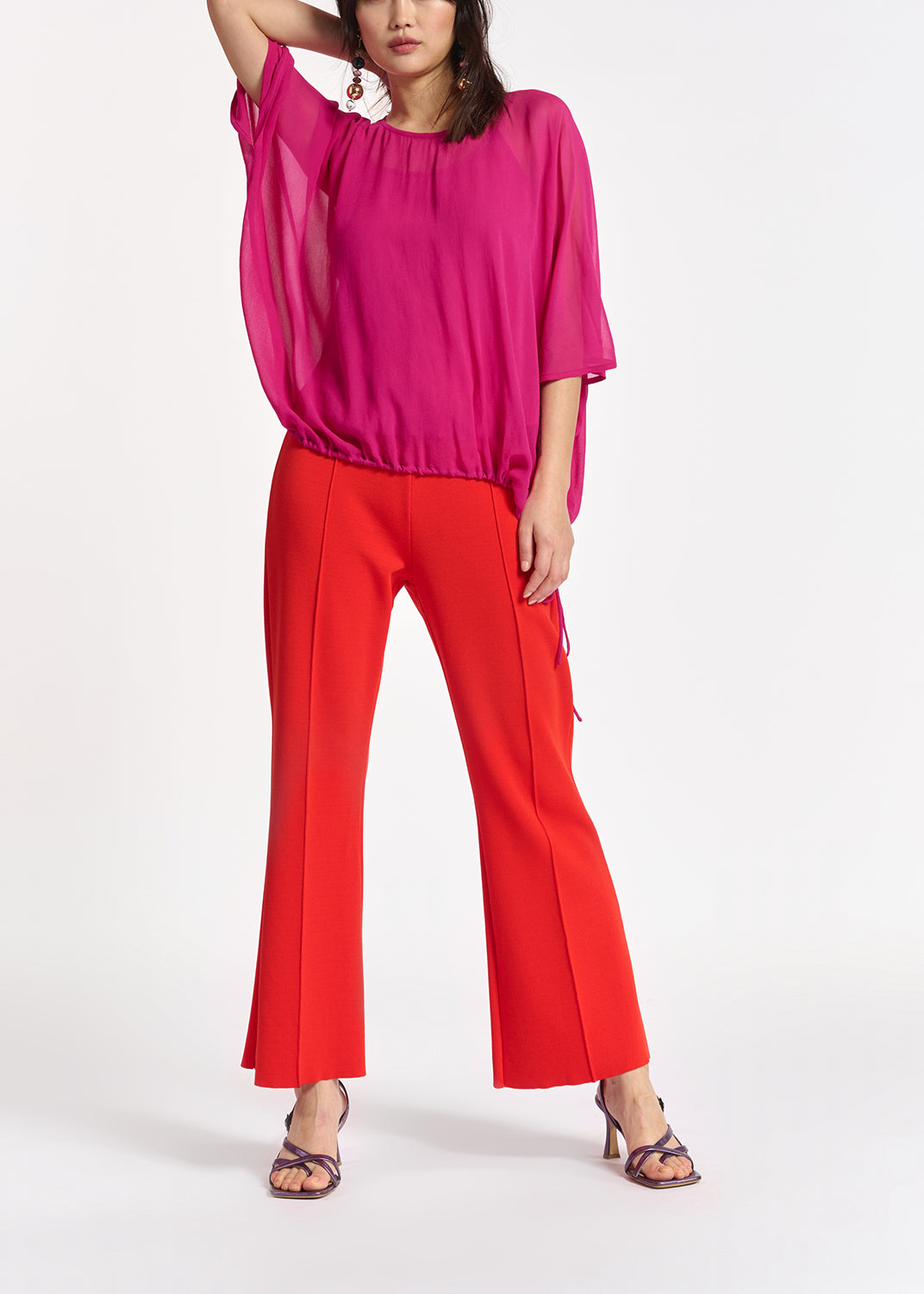 Pink voluminous sheer top RE—SSENTIEL | Essentiel second hand