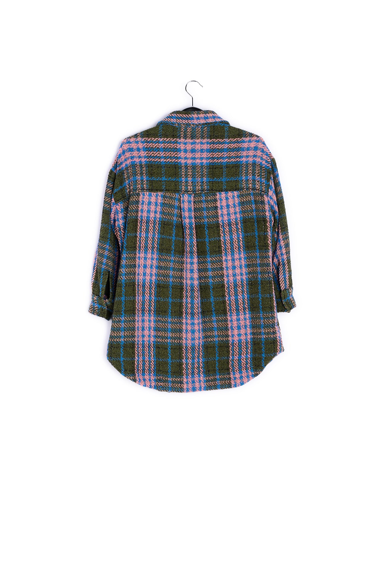 Khaki checked textured overshirt RE—SSENTIEL | Essentiel second hand