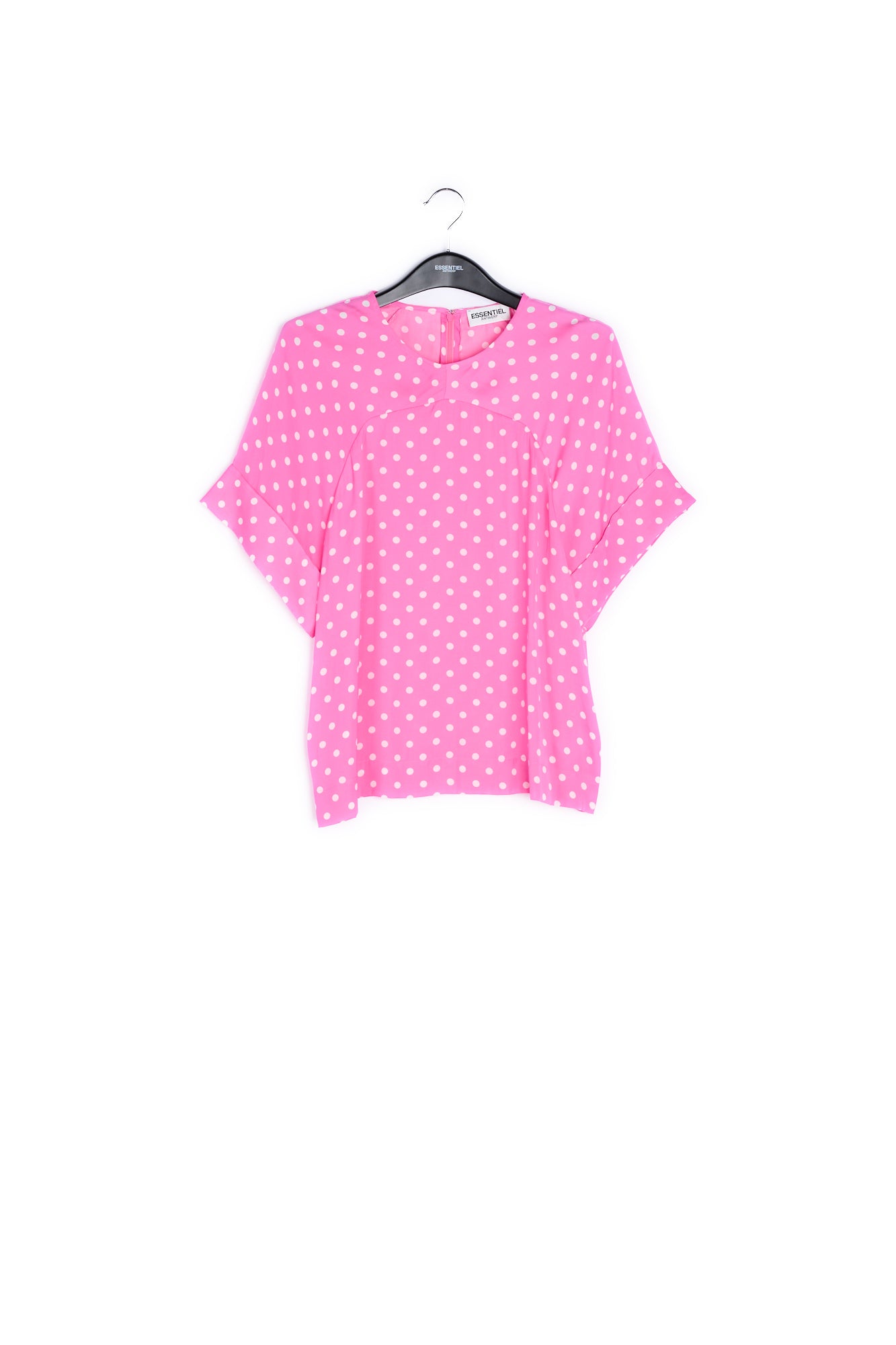 Neon pink polka dot top RE—SSENTIEL | Essentiel second hand
