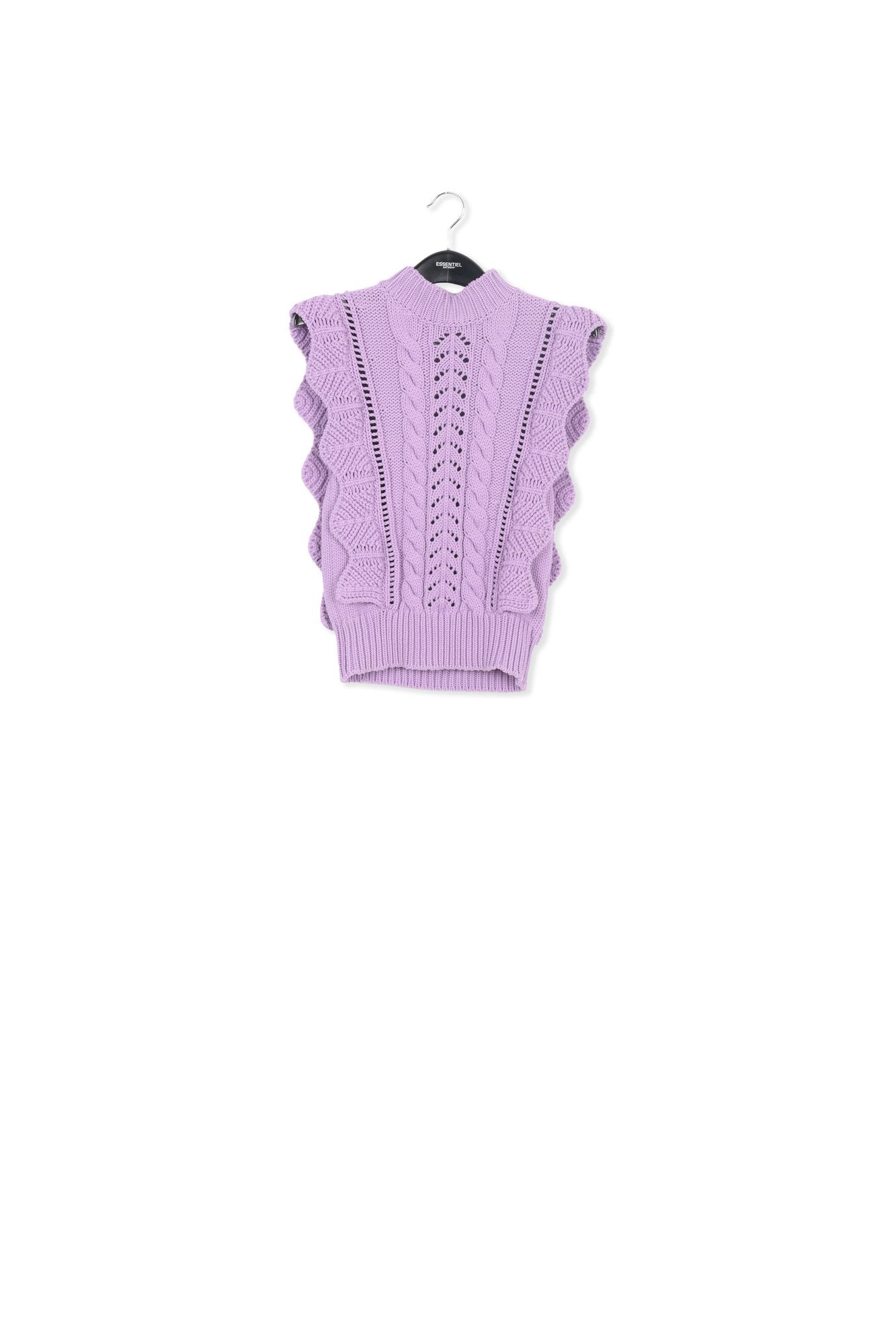 Pull sans manches lilas à volants RE—SSENTIEL | Essentiel second hand