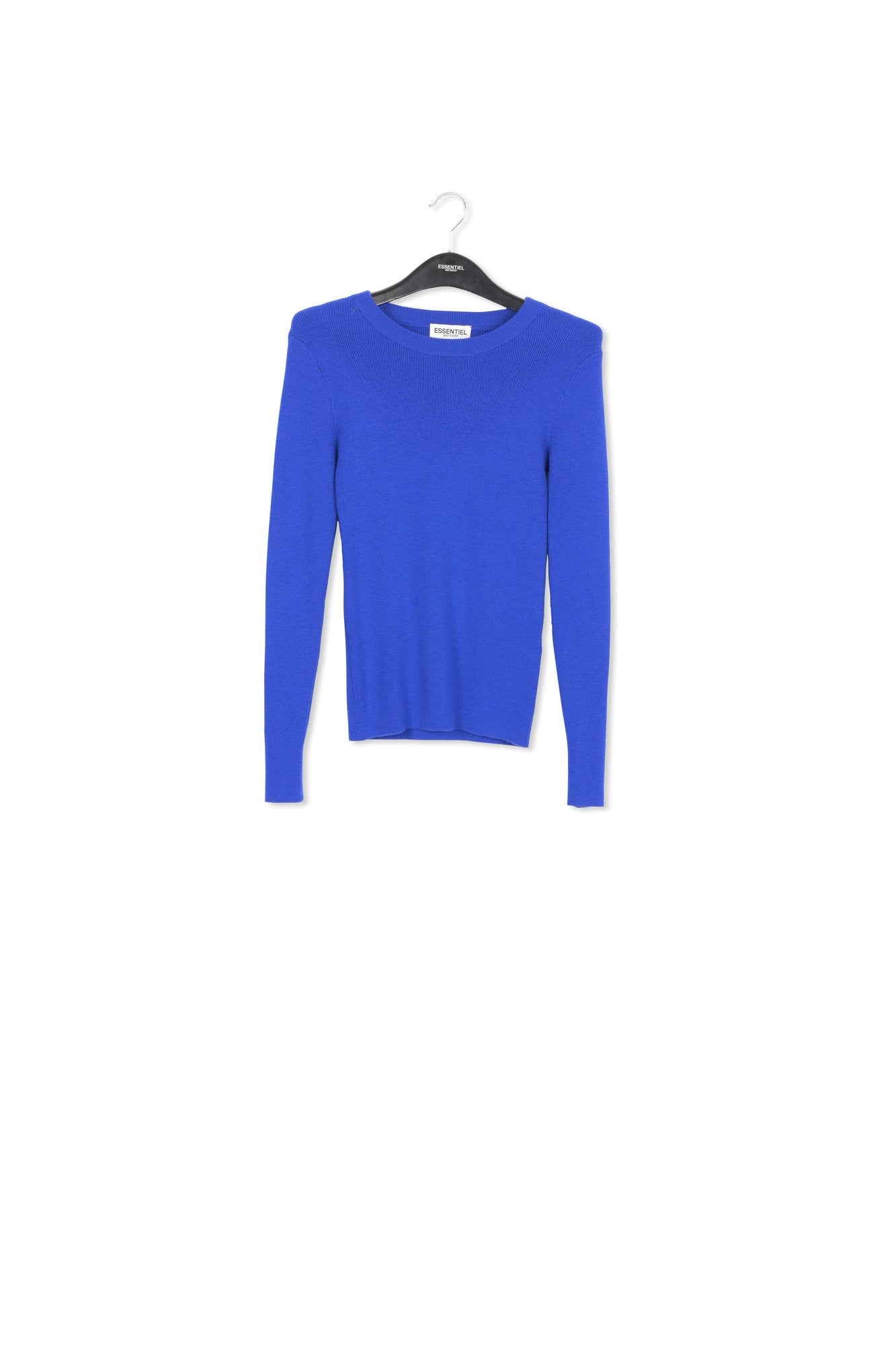 Dark blue rib-knitted sweater RE—SSENTIEL | Essentiel second hand