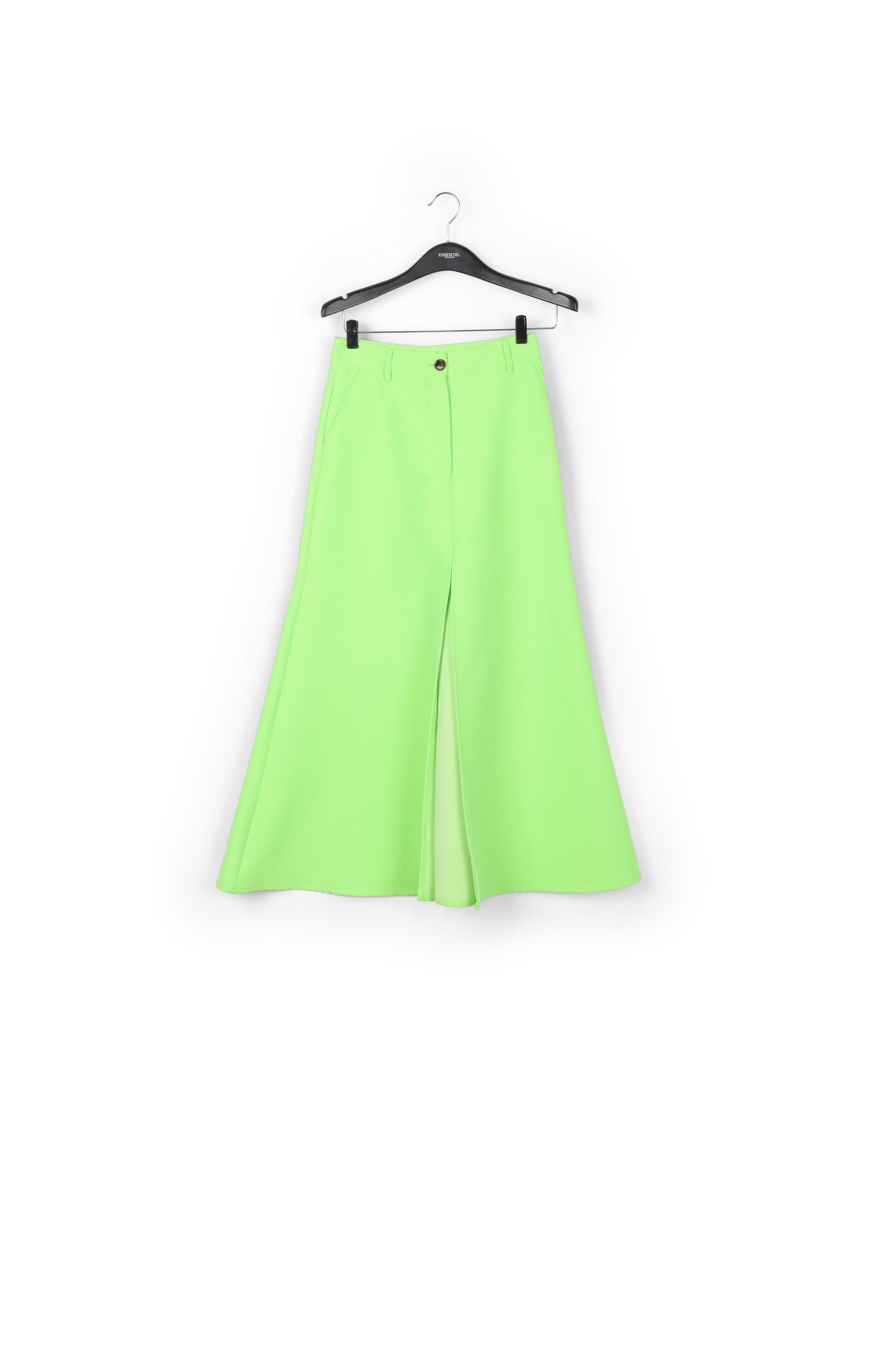 Neon green wide A-line maxi skirt RE—SSENTIEL | Essentiel second hand