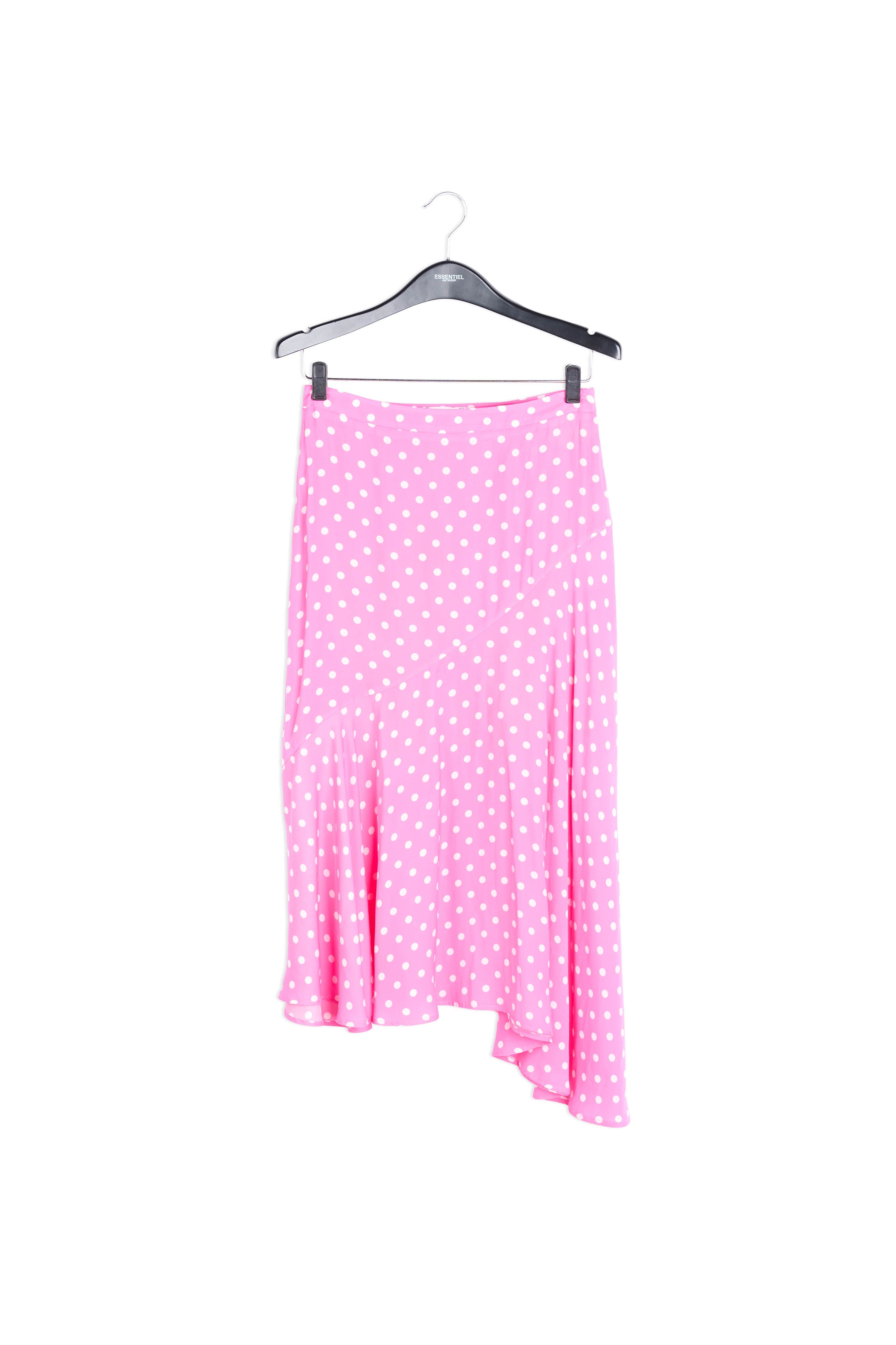 Jupe midi rose fluo à pois RE—SSENTIEL | Essentiel second hand