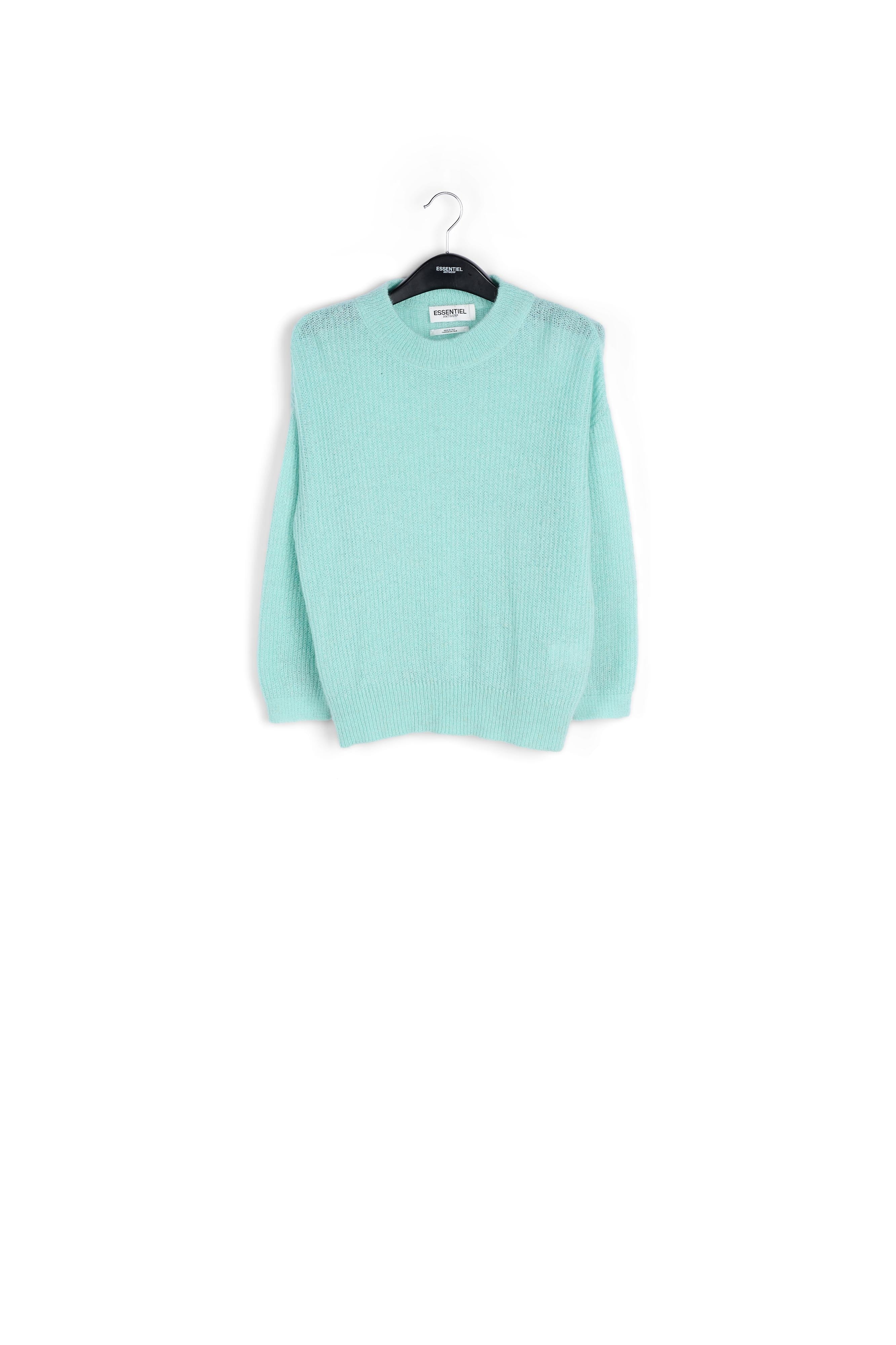 Soft mohair ruffled sweater in light blue RE—SSENTIEL | Essentiel second hand