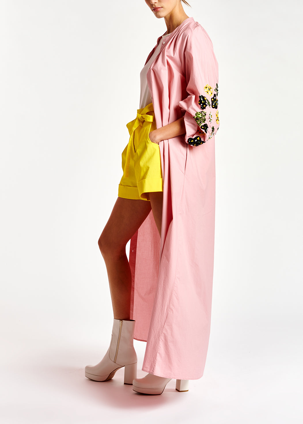 Light pink sequin-embroidered maxi dress RE—SSENTIEL | Essentiel second hand