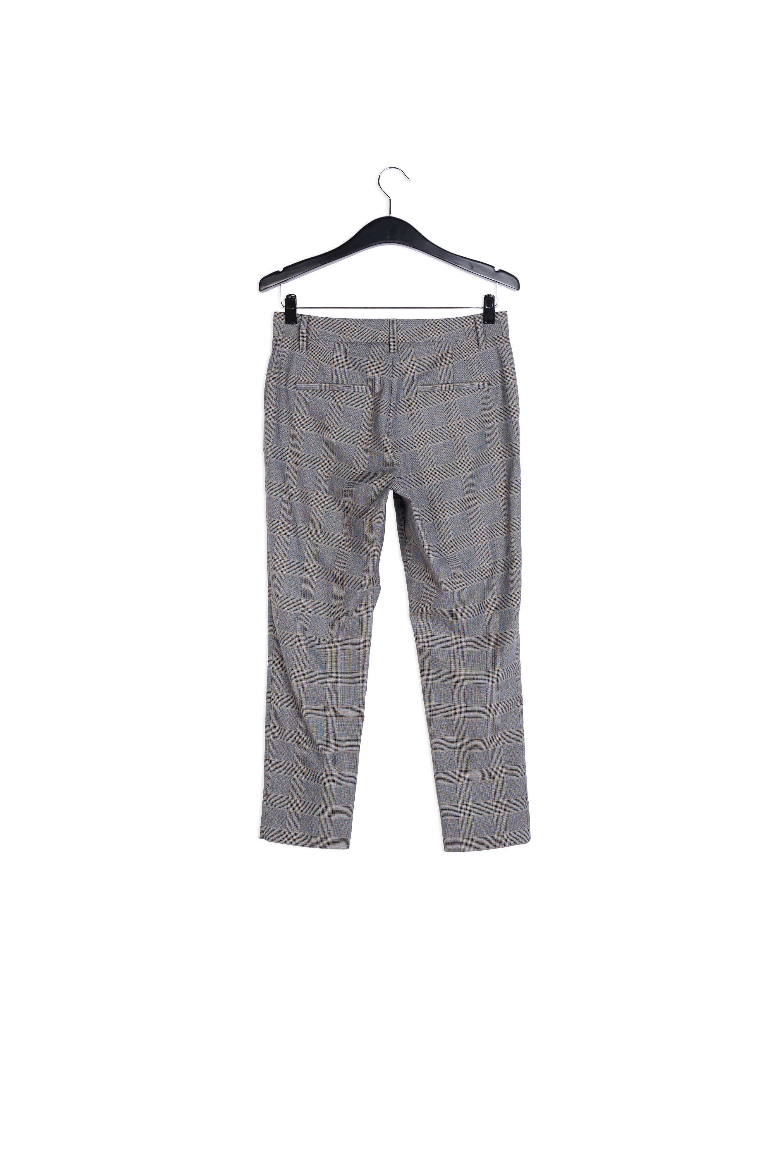 Pantalon gris 7/8me fuselé à carreaux RE—SSENTIEL | Essentiel second hand