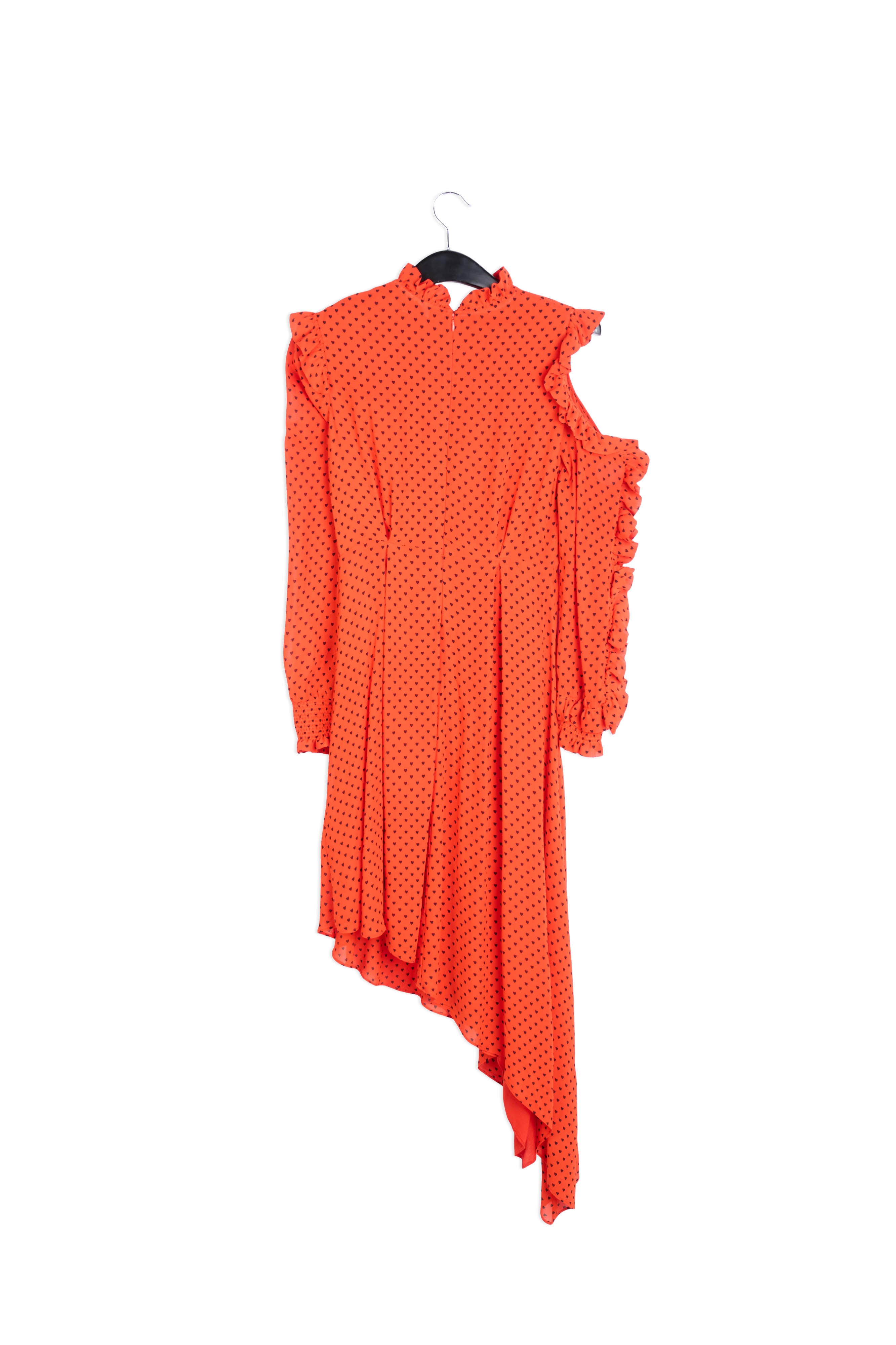 Asymmetrical black dress with little hearts RE—SSENTIEL | Essentiel second hand