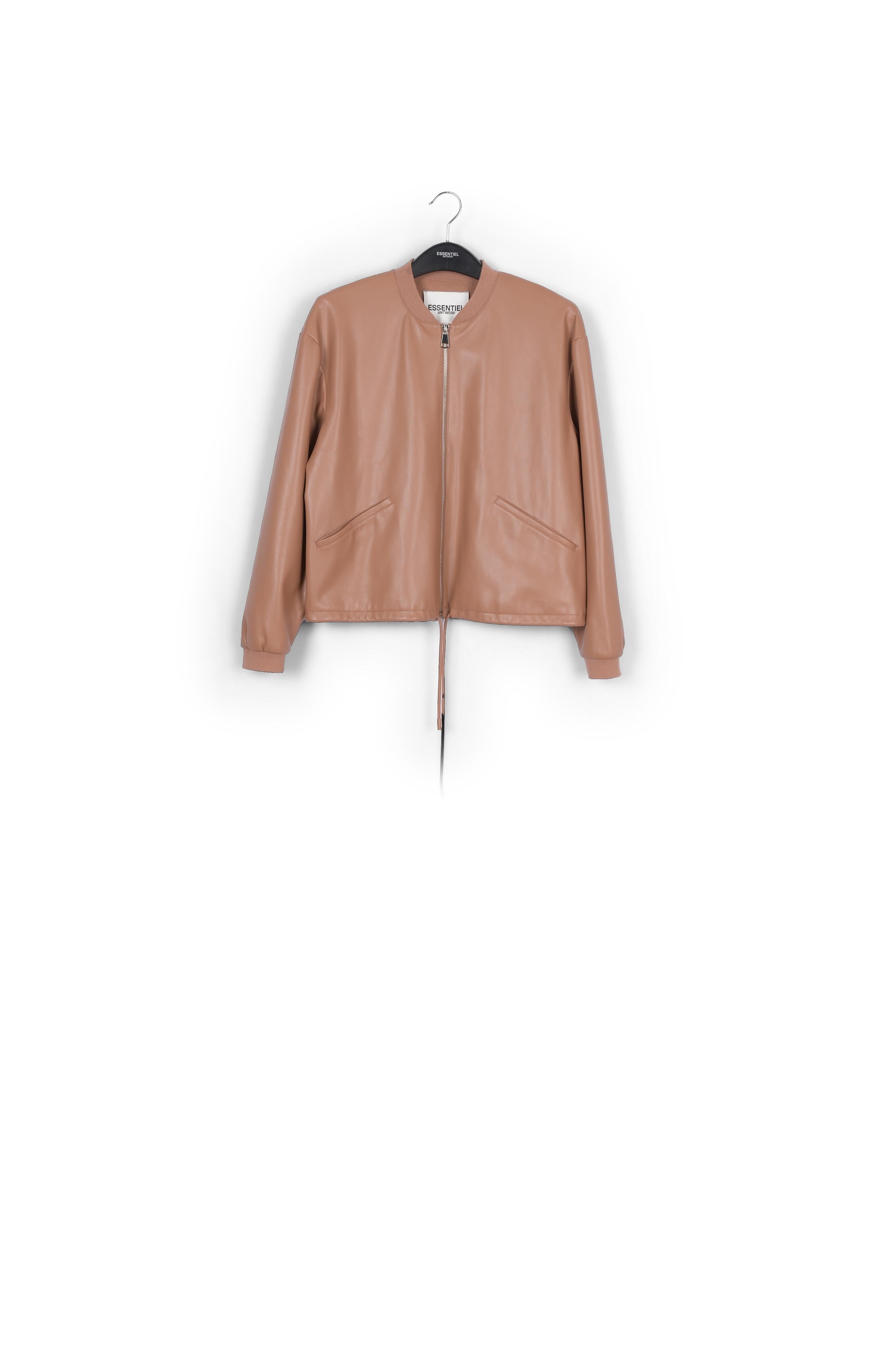Brown faux leather bomber jacket RE—SSENTIEL | Essentiel second hand