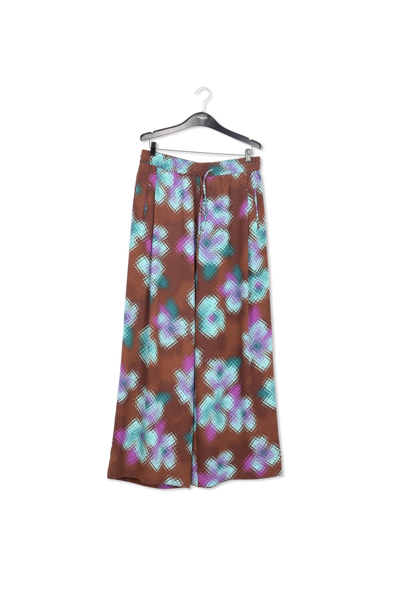 Brown, light blue and purple wide-leg pants RE—SSENTIEL | Essentiel second hand
