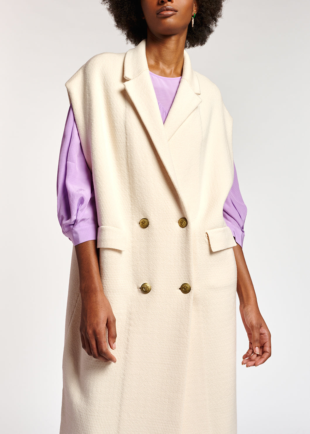 Cardigan blanc cassé sans manches RE—SSENTIEL | Essentiel second hand