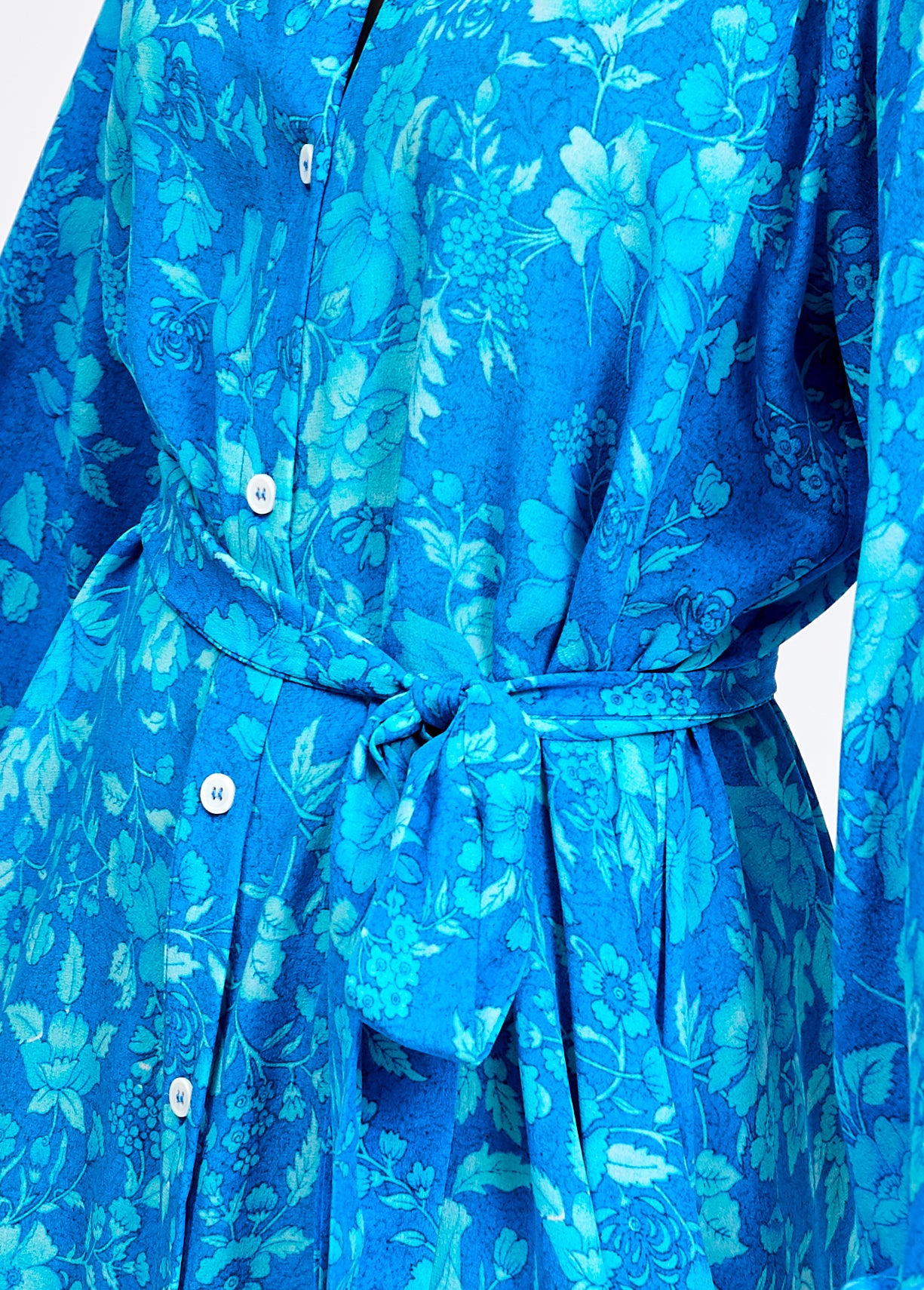 Printed blue silk shirt dress RE—SSENTIEL | Essentiel second hand