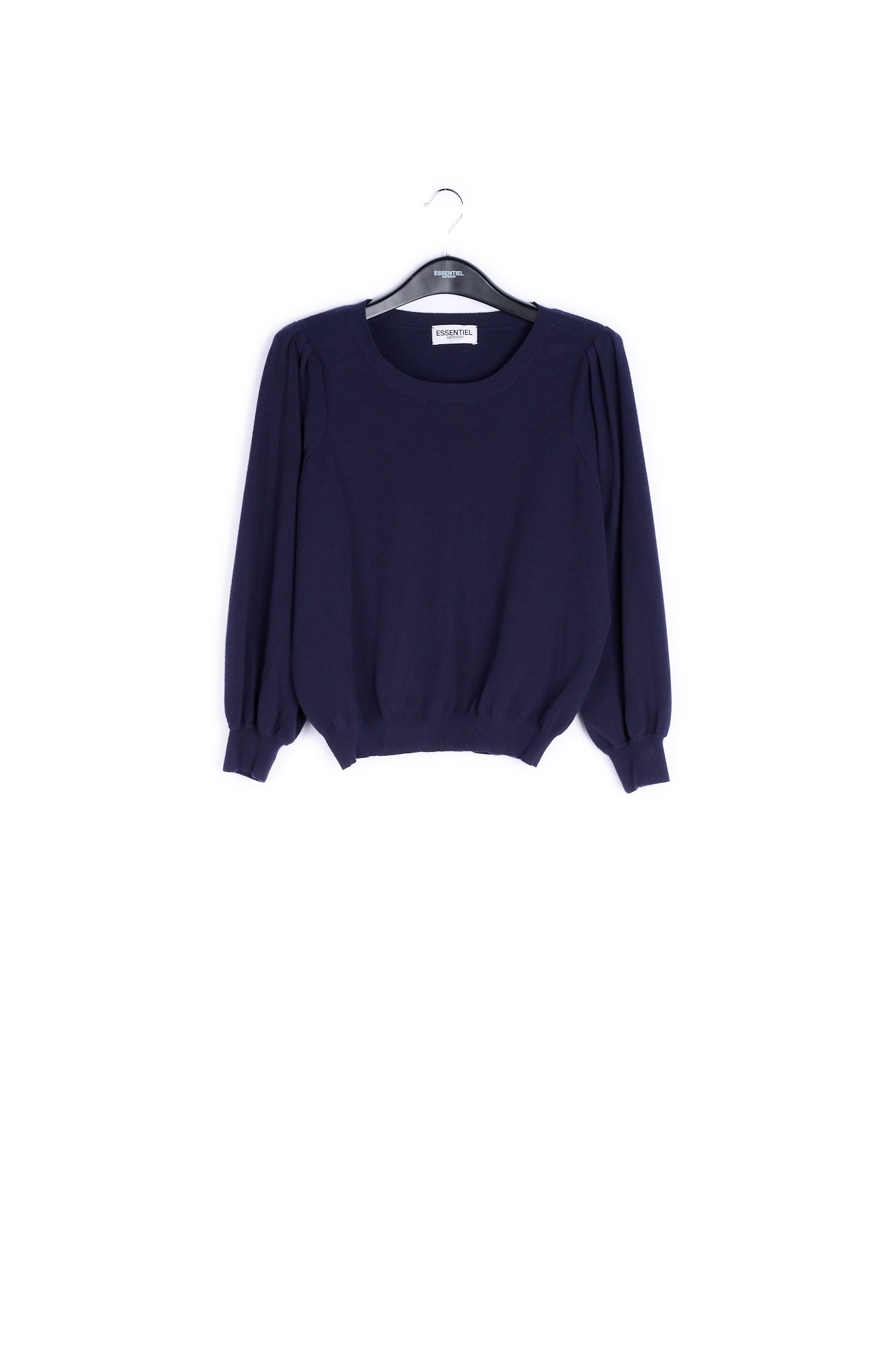 Dark blue sweater with pleat details RE—SSENTIEL | Essentiel second hand