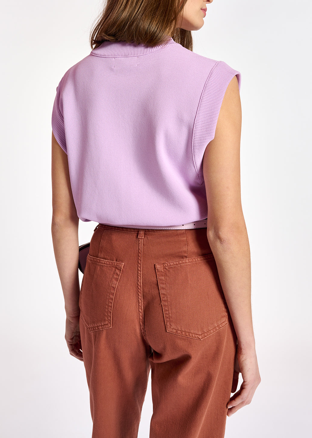 Lilac sleeveless knitted top RE—SSENTIEL | Essentiel second hand