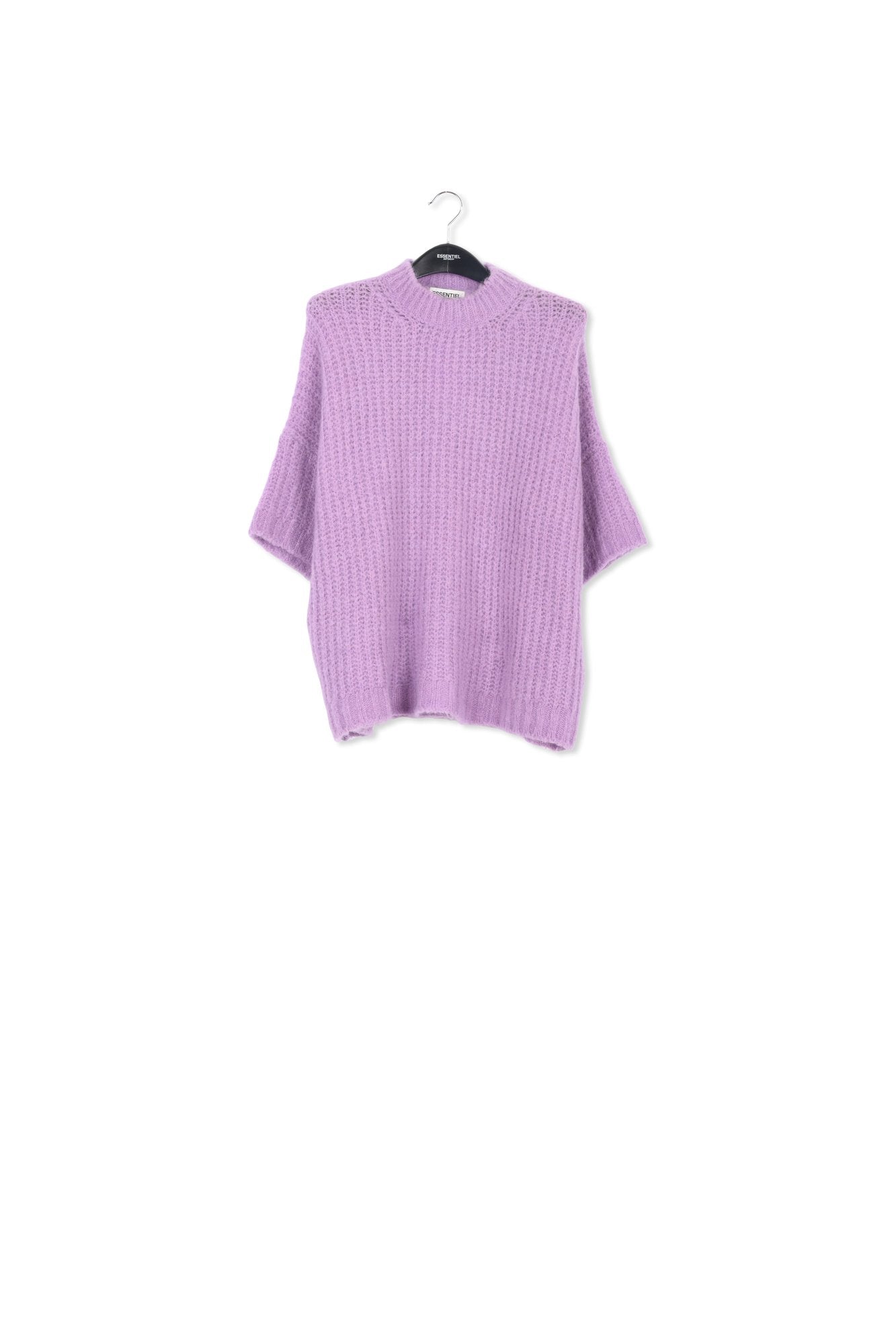 Mauve boxy cut knit sweater RE—SSENTIEL | Essentiel second hand