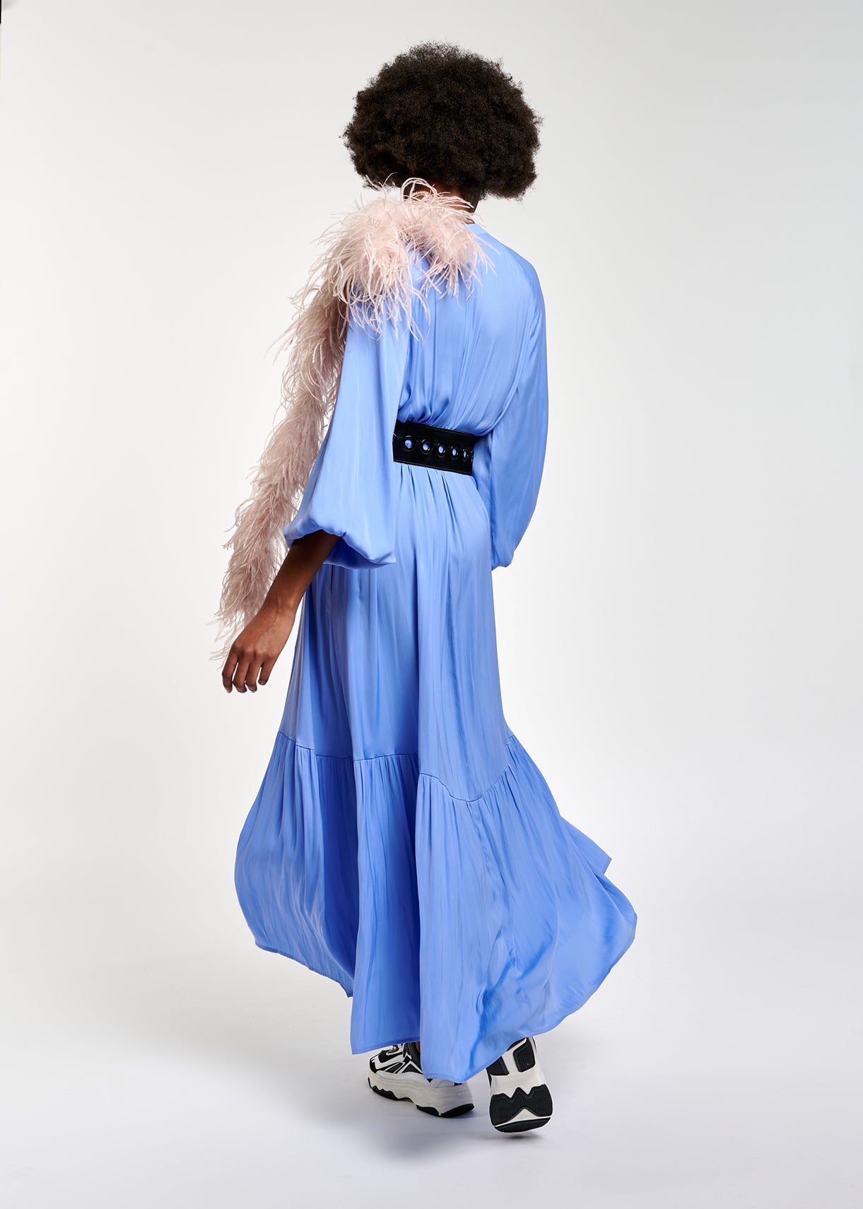 Blue long-sleeved maxi dress RE—SSENTIEL | Essentiel second hand