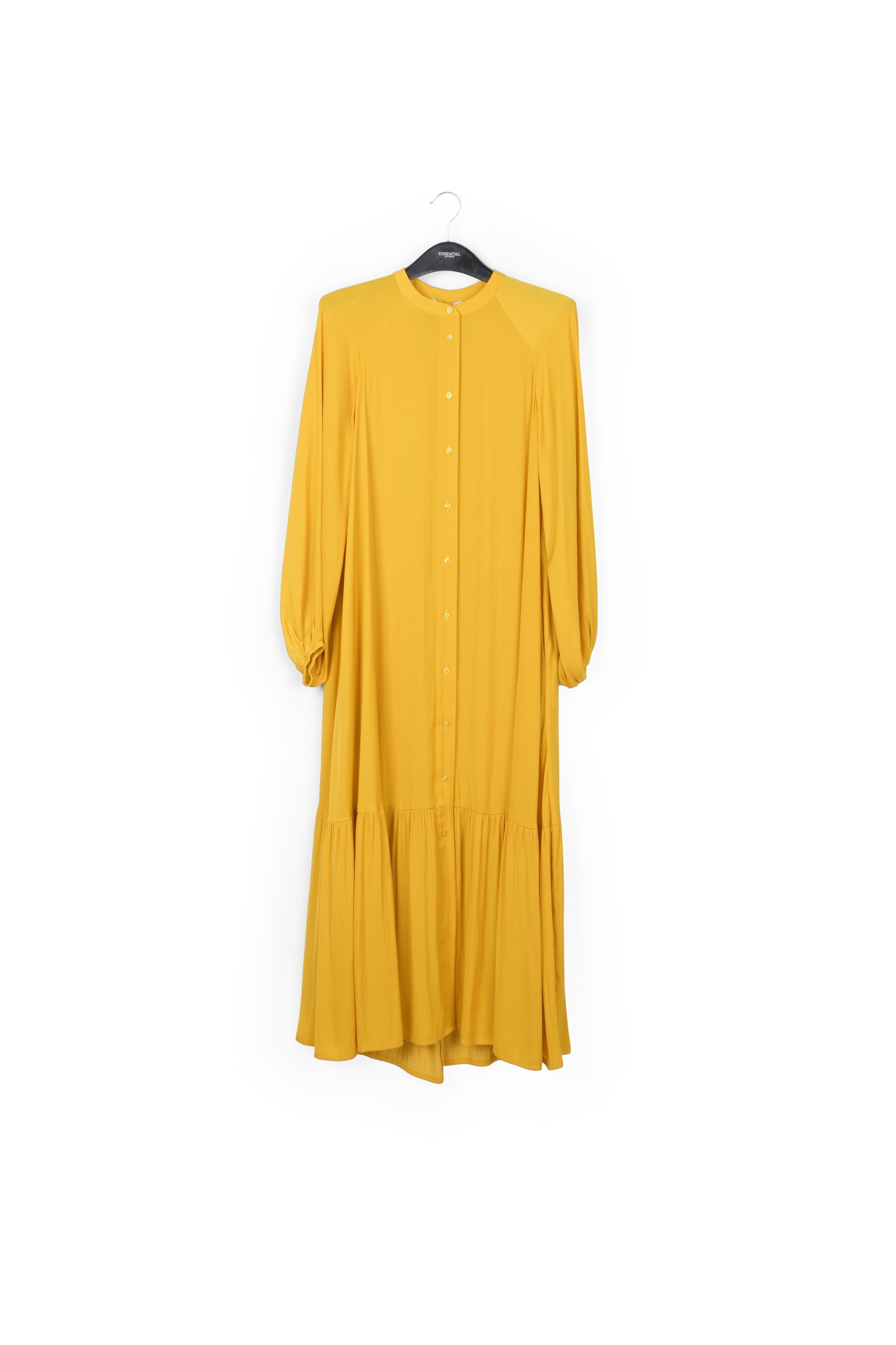 Yellow long-sleeved maxi dress RE—SSENTIEL | Essentiel second hand