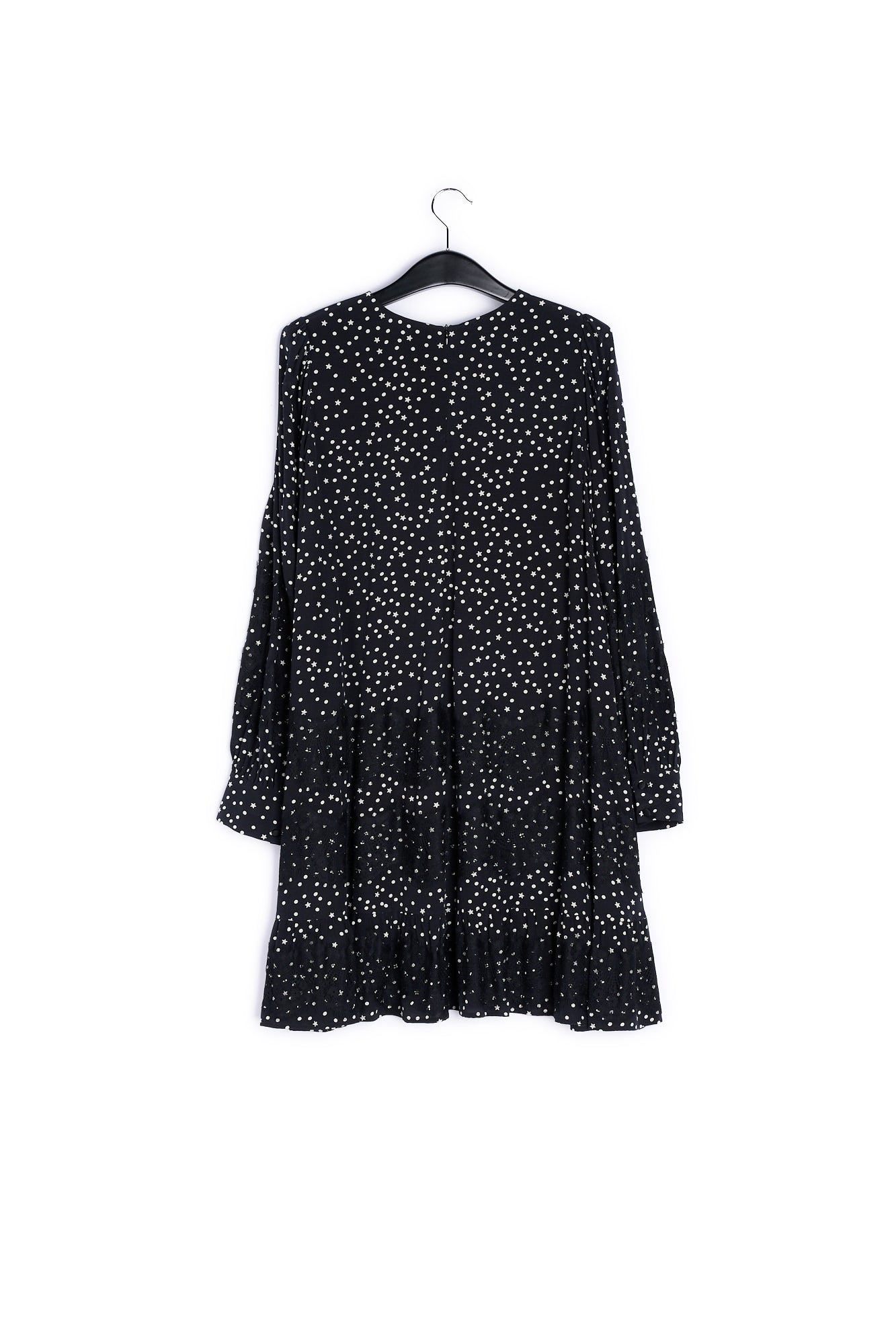 Black lace-trimmed mini dress RE—SSENTIEL | Essentiel second hand