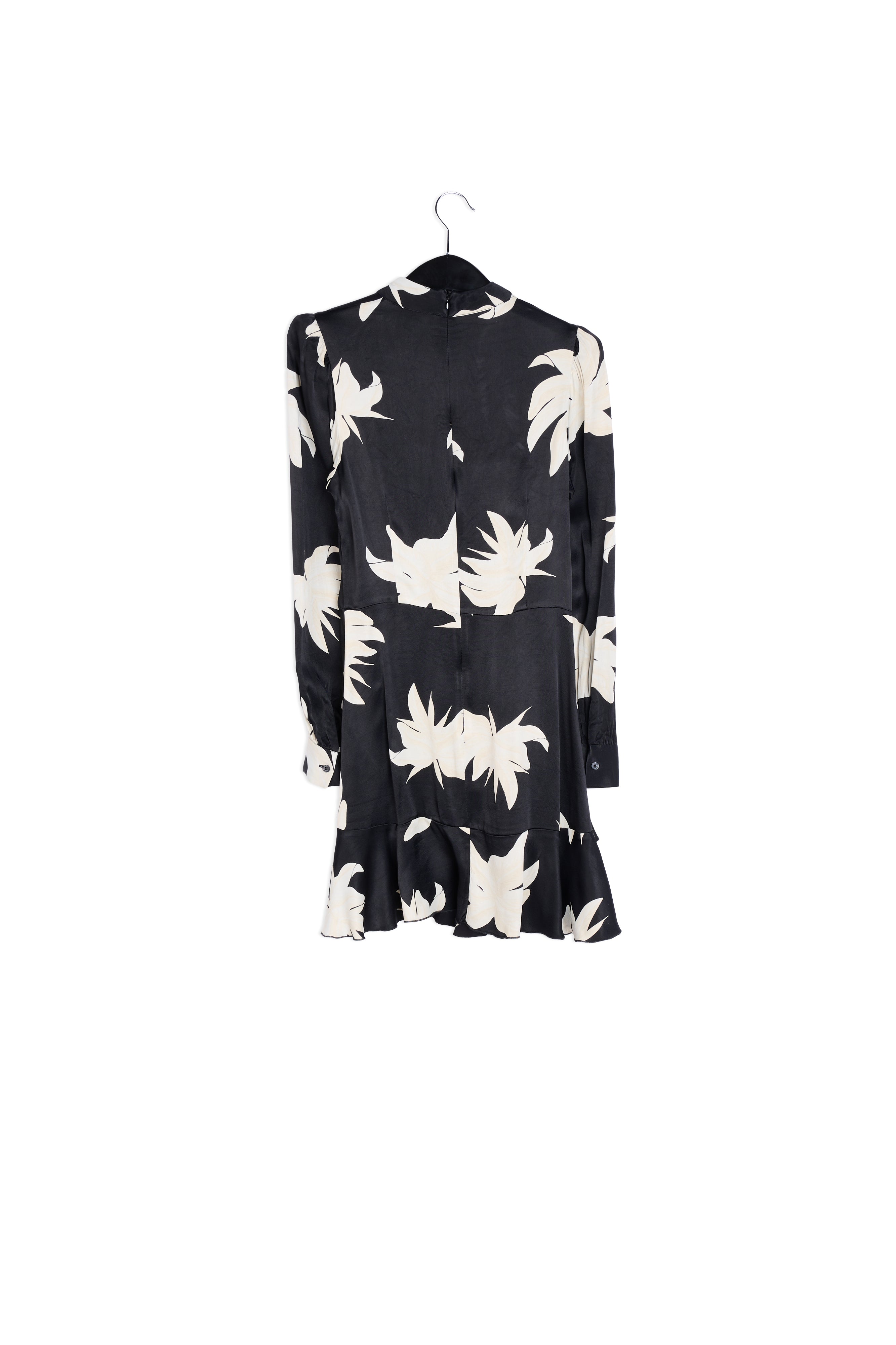 Black and off-white floral midi dress RE—SSENTIEL | Essentiel second hand