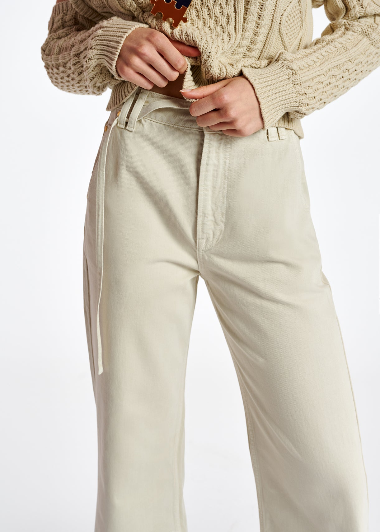 Off-white denim wide-leg jeans RE—SSENTIEL | Essentiel second hand