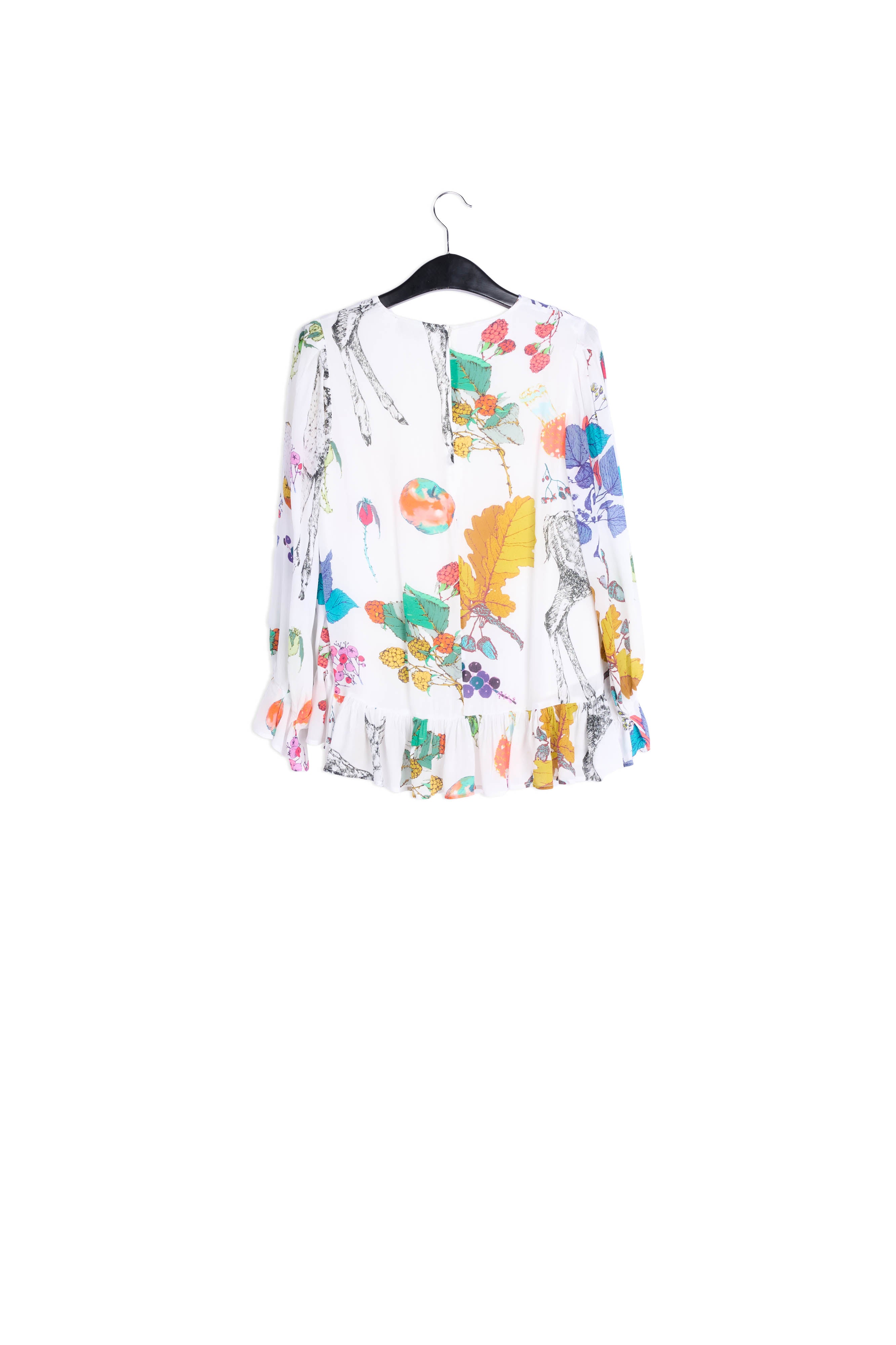 Blouse à imprimé nature sur fond blanc cassé RE—SSENTIEL | Essentiel second hand