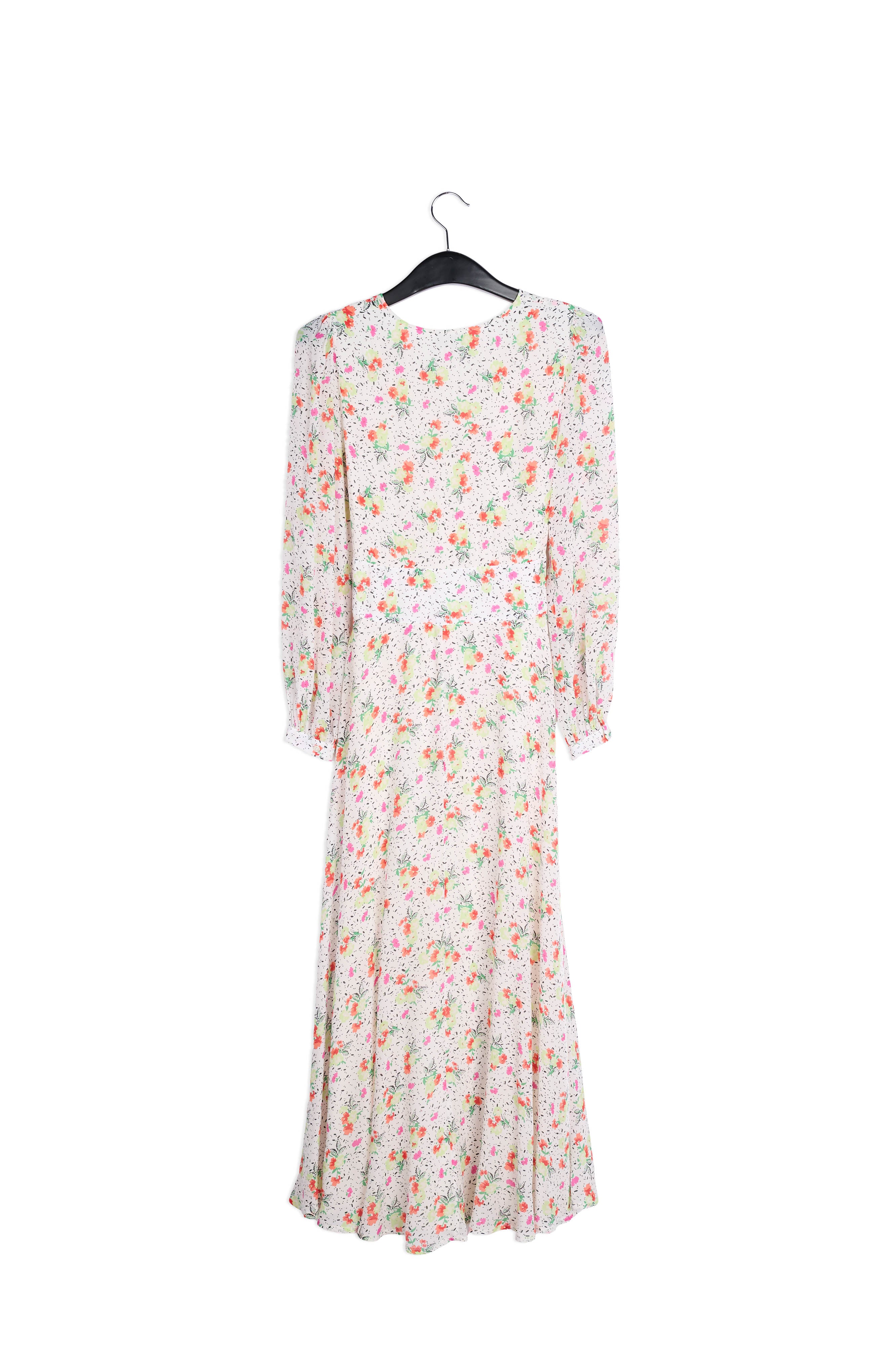 Off-white floral-print wrap maxi dress RE—SSENTIEL | Essentiel second hand