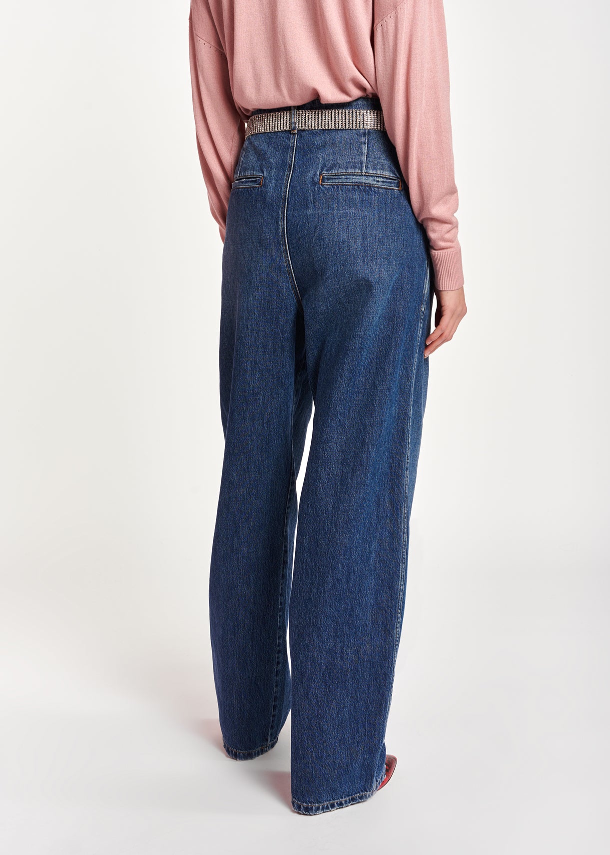 Blue high-waisted wide-leg jeans RE—SSENTIEL | Essentiel second hand