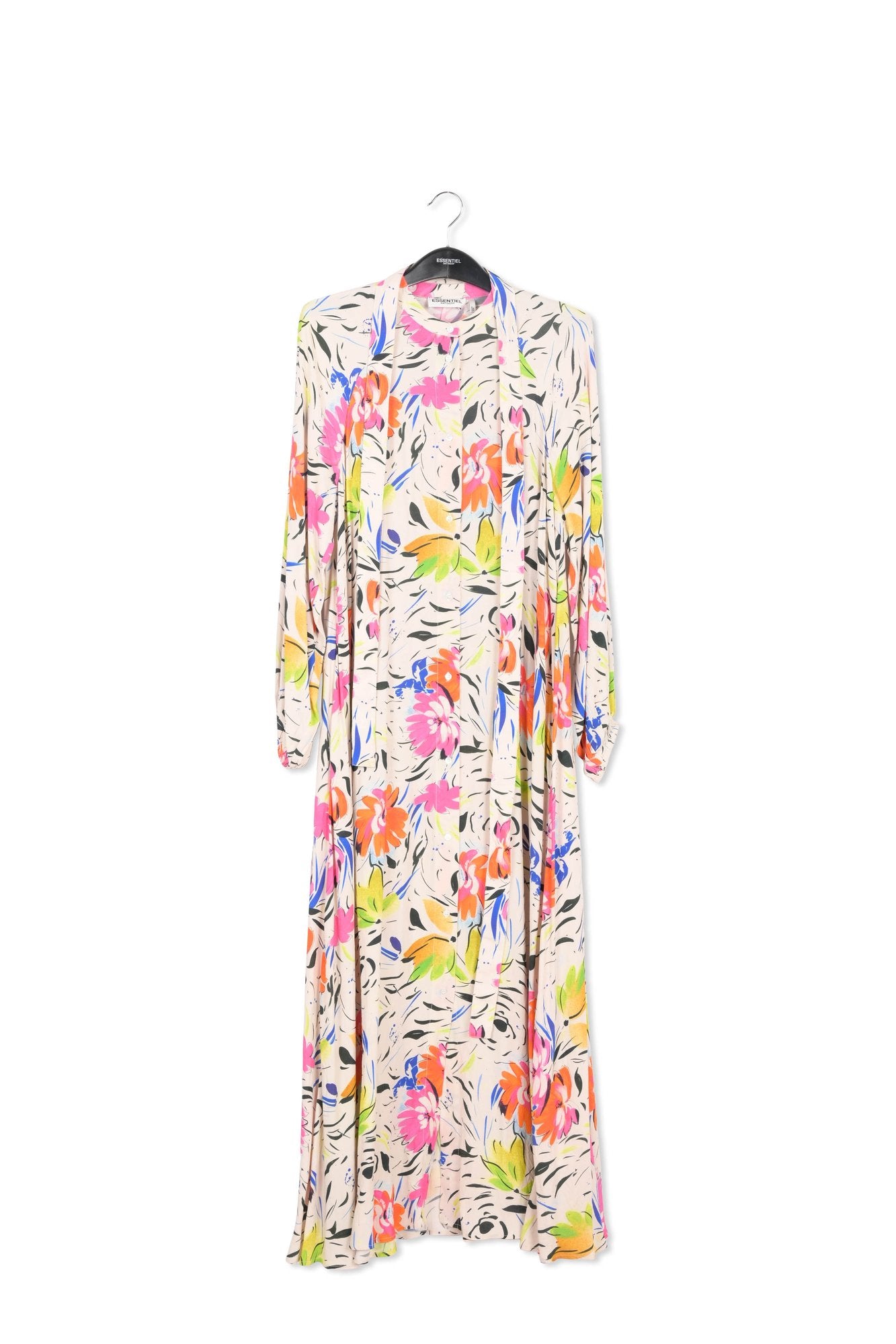 Off-white floral print maxi dress RE—SSENTIEL | Essentiel second hand