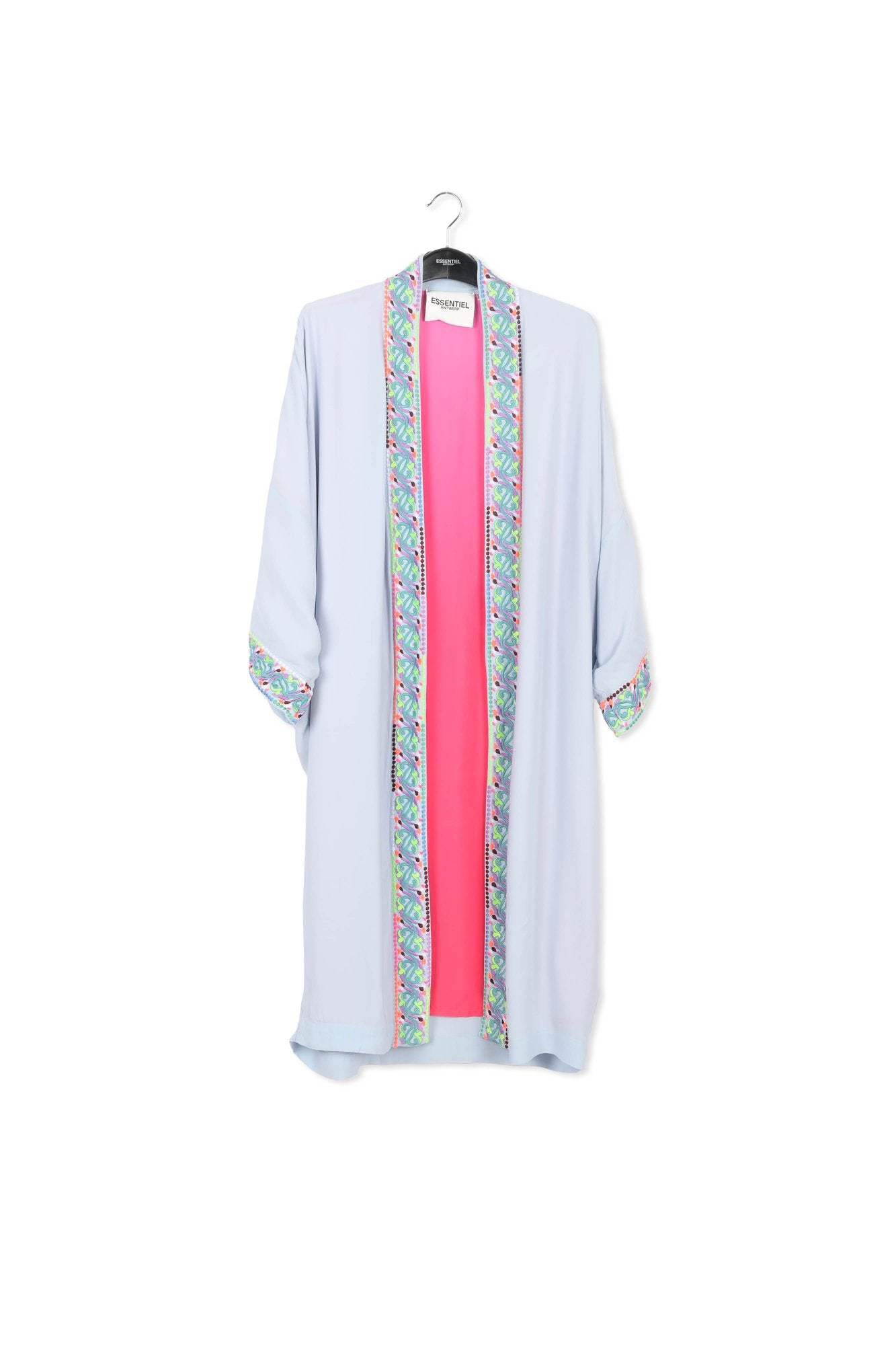 Kimono bleu clair aux broderies multicolores RE—SSENTIEL | Essentiel second hand