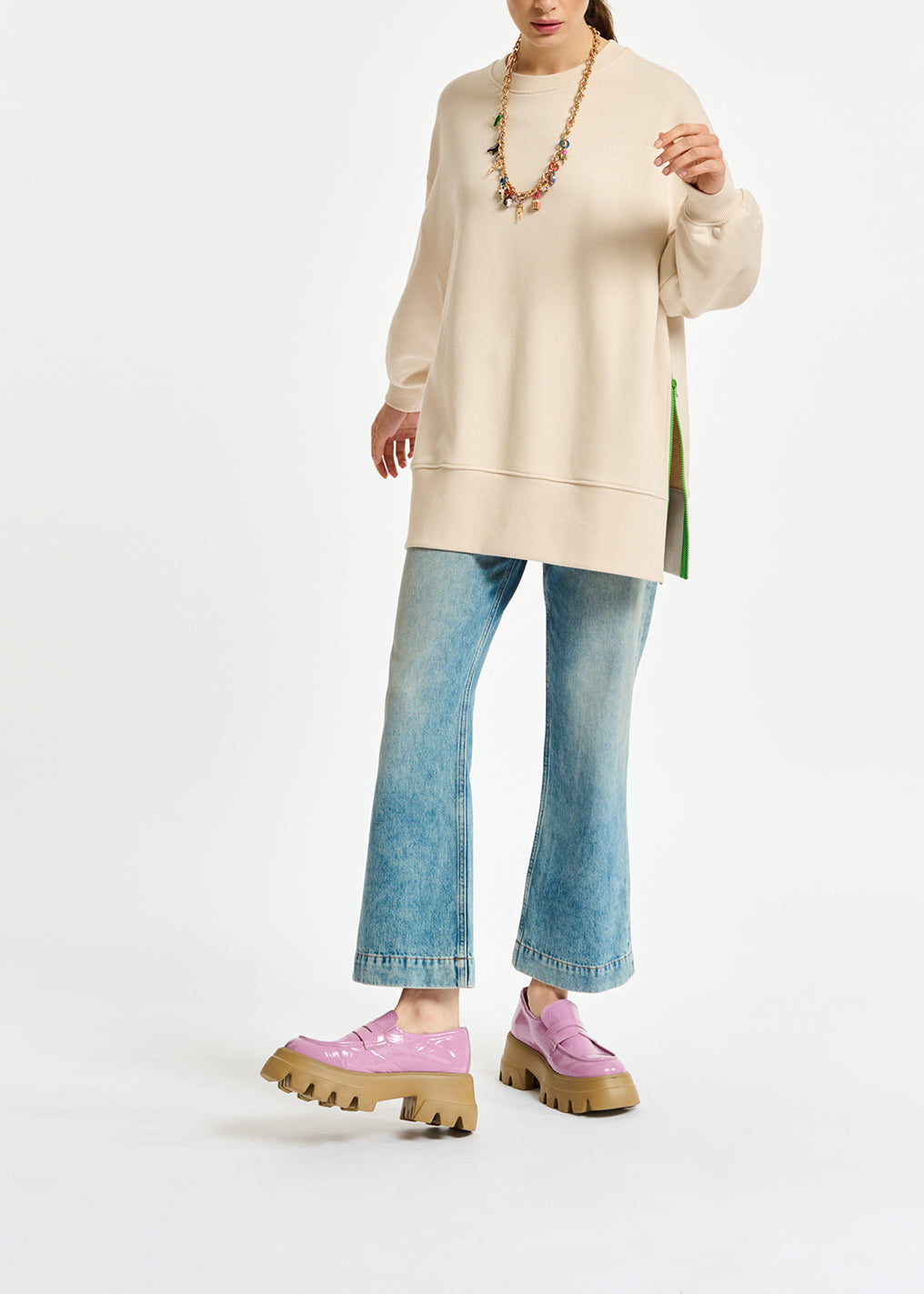 Sweat boxy en coton bio blanc cassé RE—SSENTIEL | Essentiel second hand