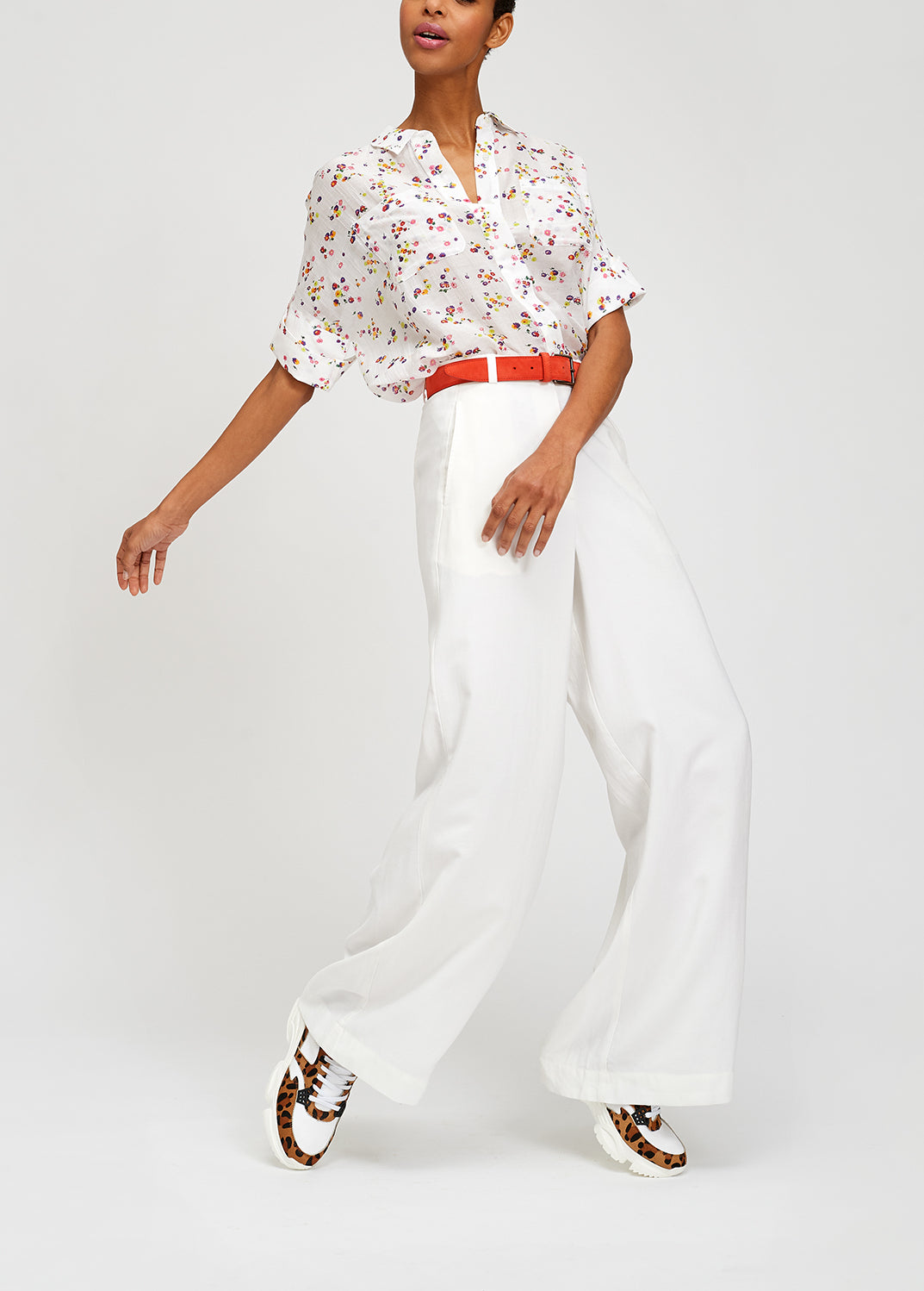 White floral shirt RE—SSENTIEL | Essentiel second hand