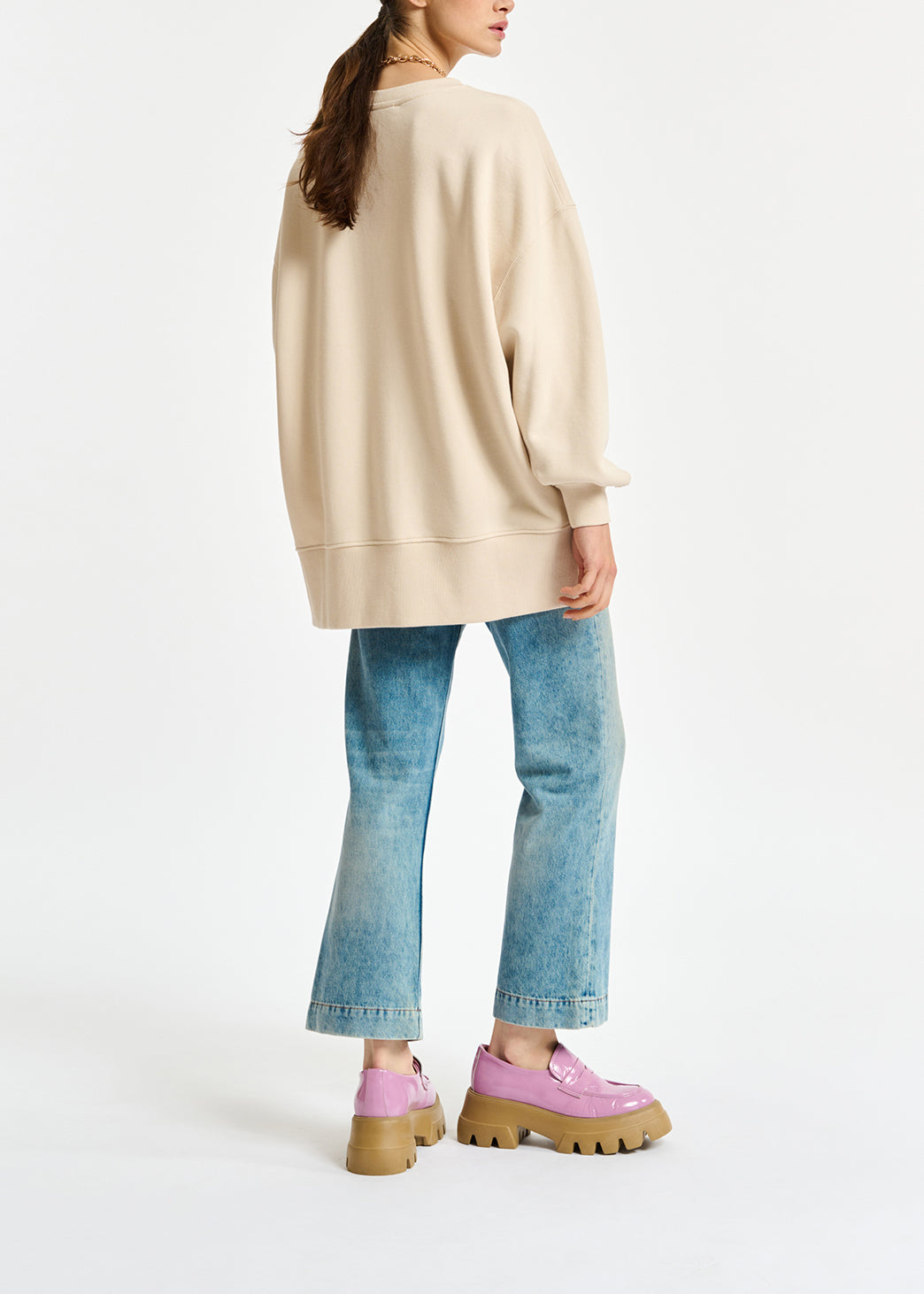 Sweat boxy en coton bio blanc cassé RE—SSENTIEL | Essentiel second hand