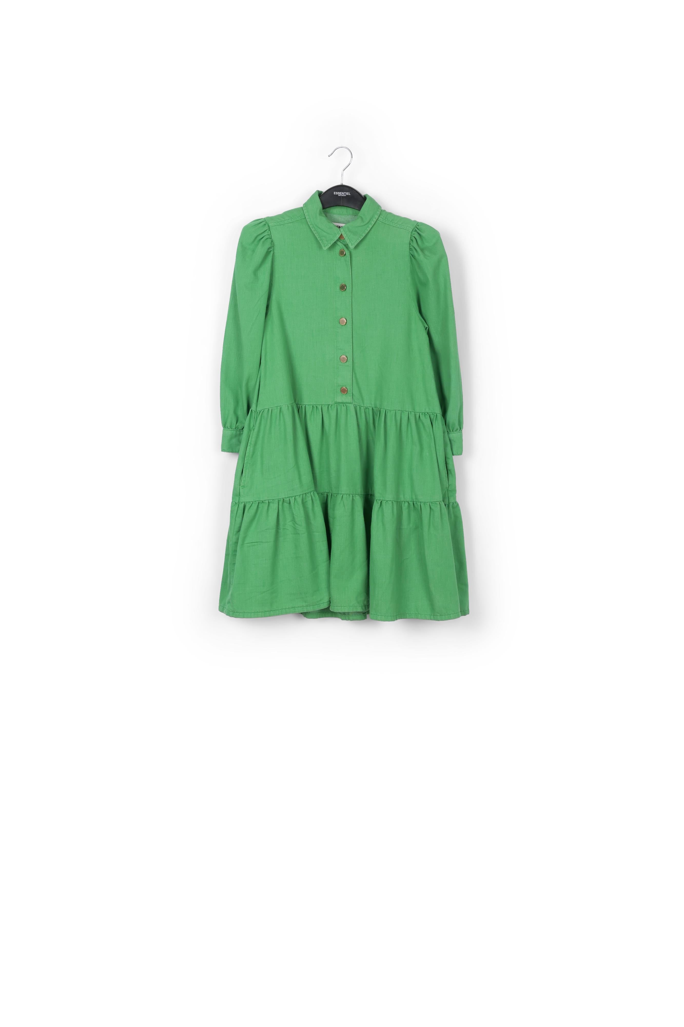 Mini robe trapèze verte en jean RE—SSENTIEL | Essentiel second hand