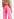 Jean rose fluo aux jambes larges Faume - seconde main