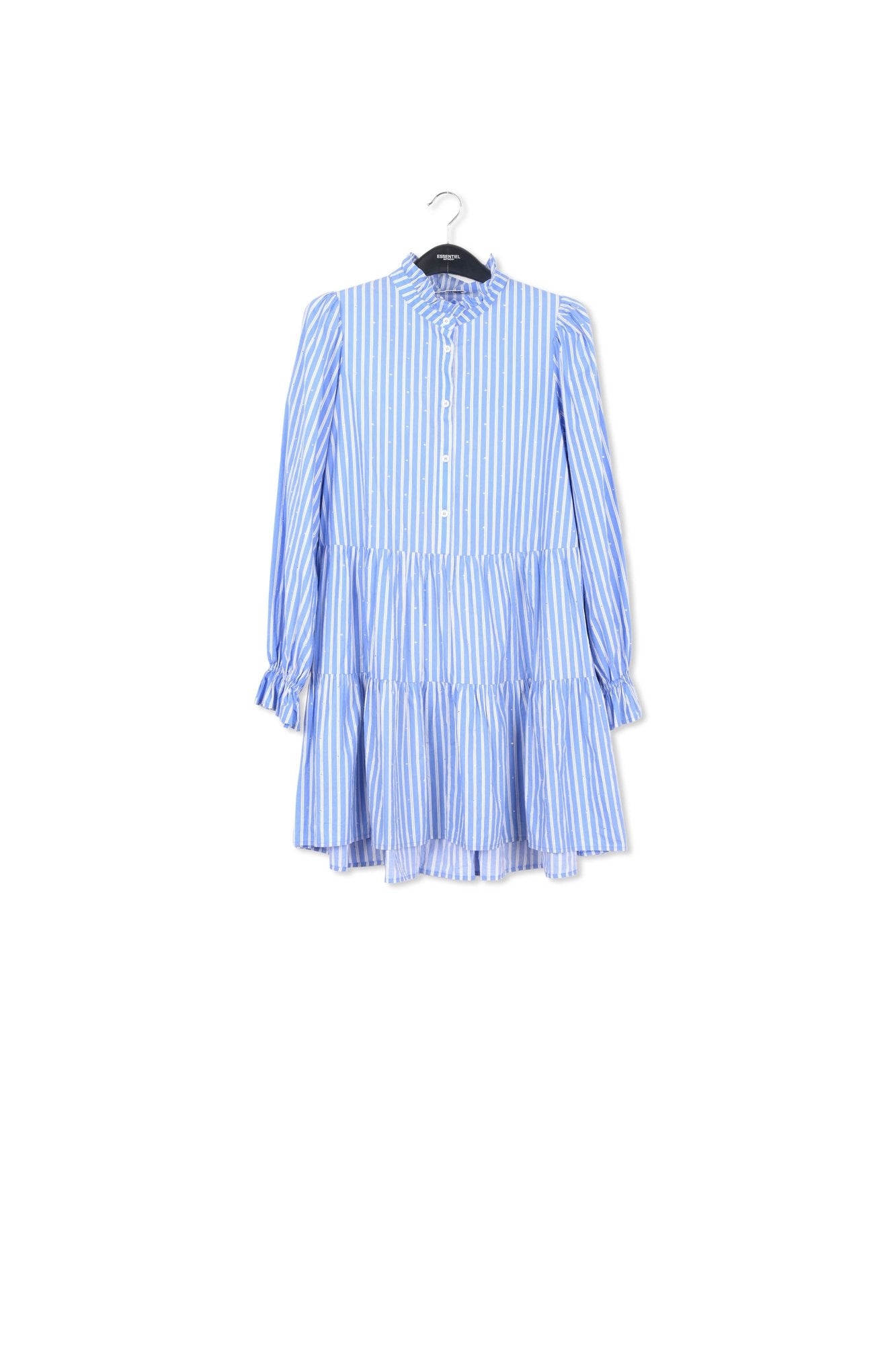 Mini robe bleu clair en popeline avec strass RE—SSENTIEL | Essentiel second hand