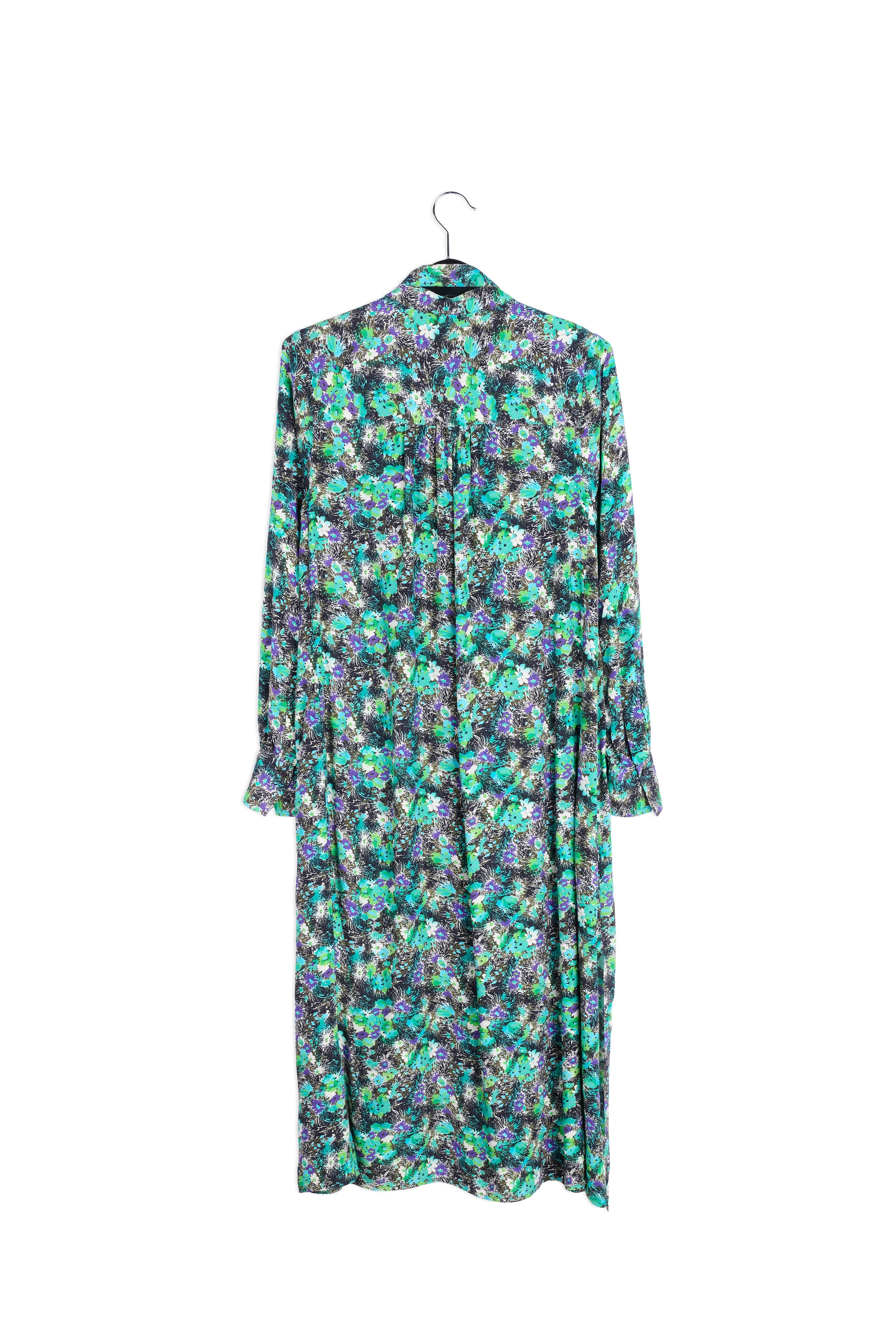 Green floral print a-line shirt dress RE—SSENTIEL | Essentiel second hand
