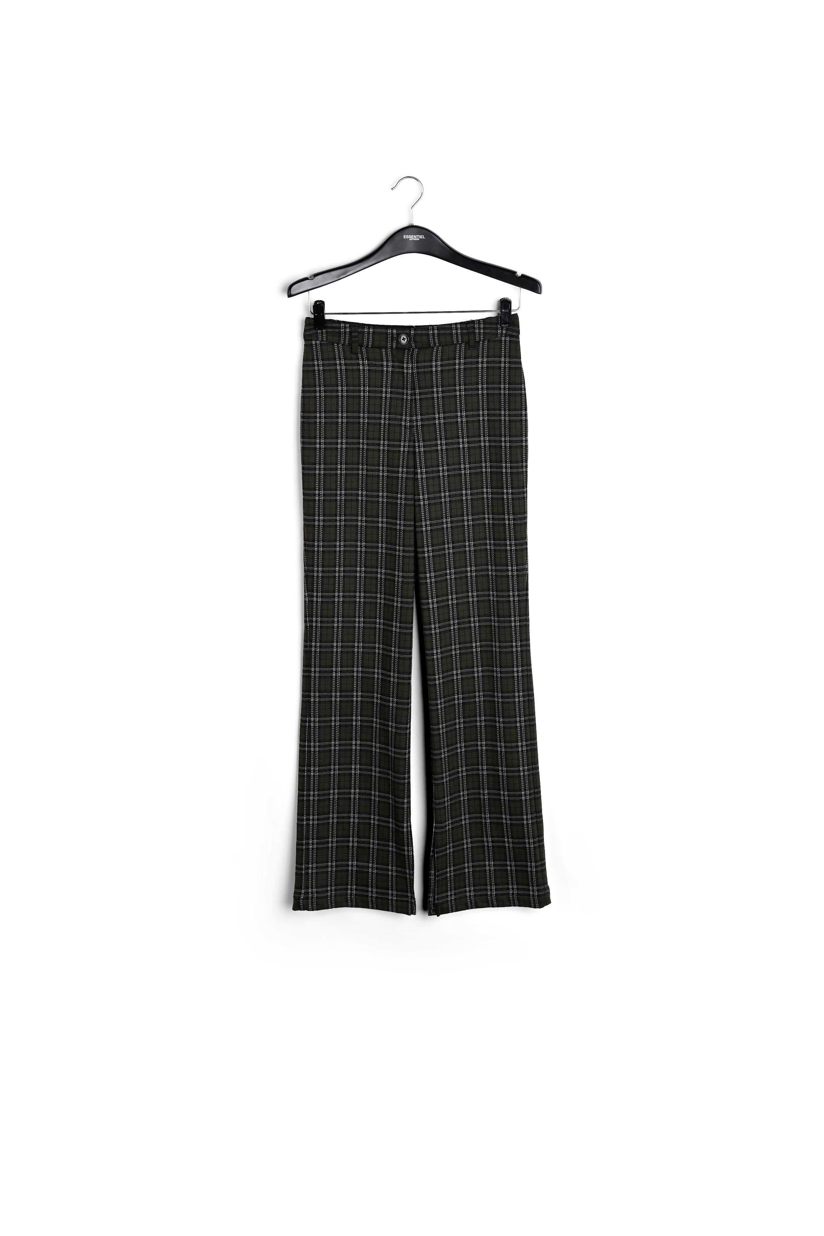 Kaki broek met ruitjes RE—SSENTIEL | Essentiel second hand