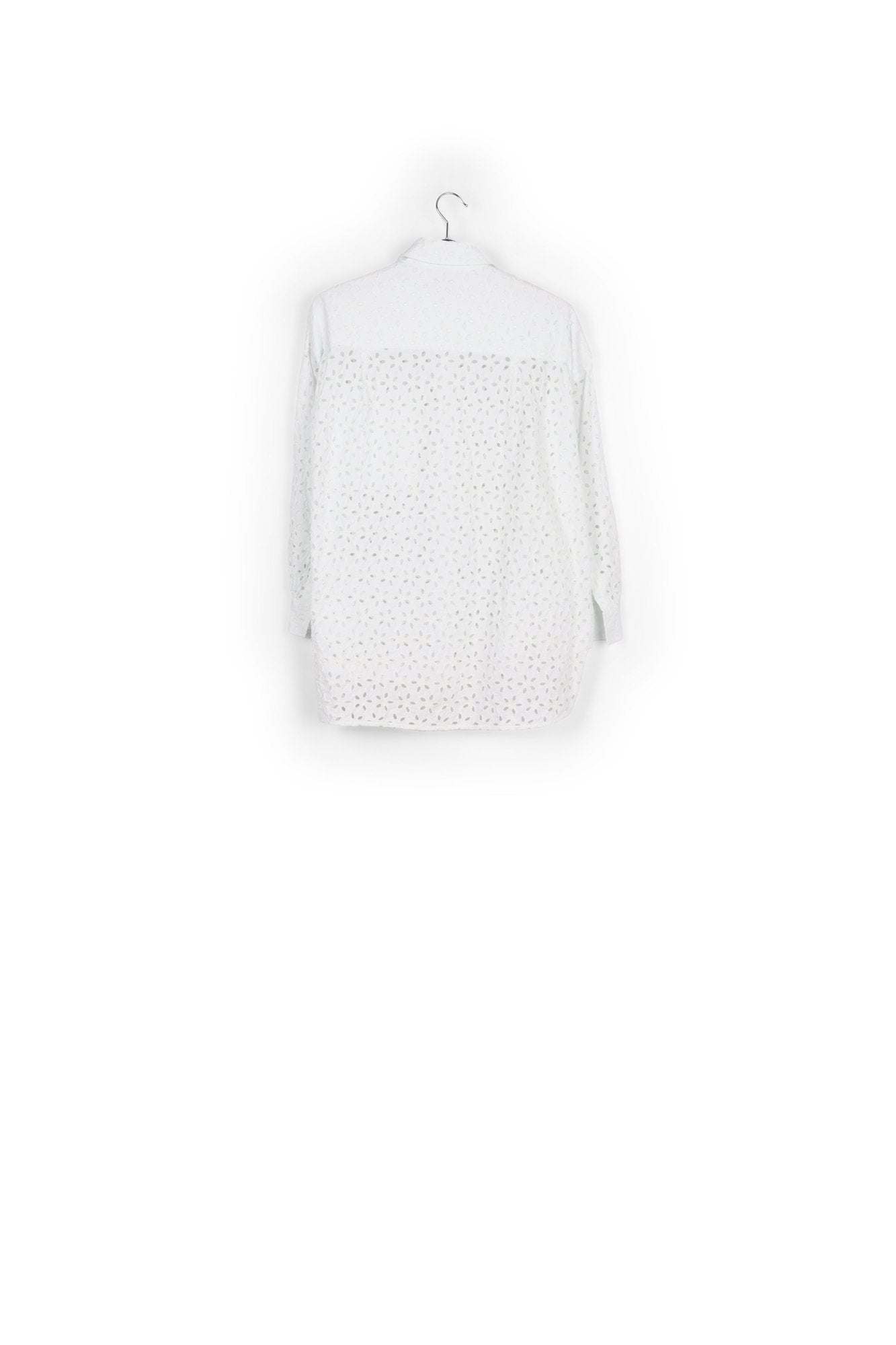 White broderie anglaise cotton shirt RE—SSENTIEL | Essentiel second hand